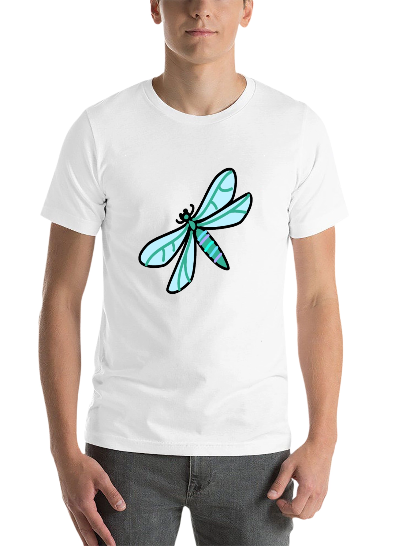 Black Dragonfly Graphic Tee - Black Cotton T-Shirt view 14