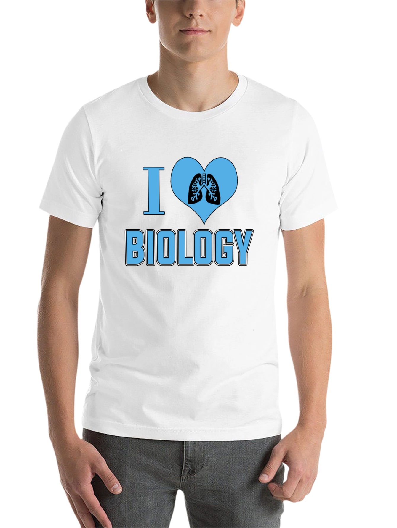 Black I Heart Biology Graphic T-Shirt - Black Cotton Tee view 14