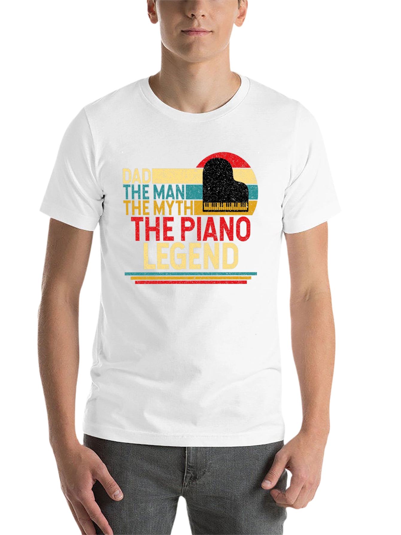 Black Dad Piano Legend T-Shirt - The Man, The Myth view 14
