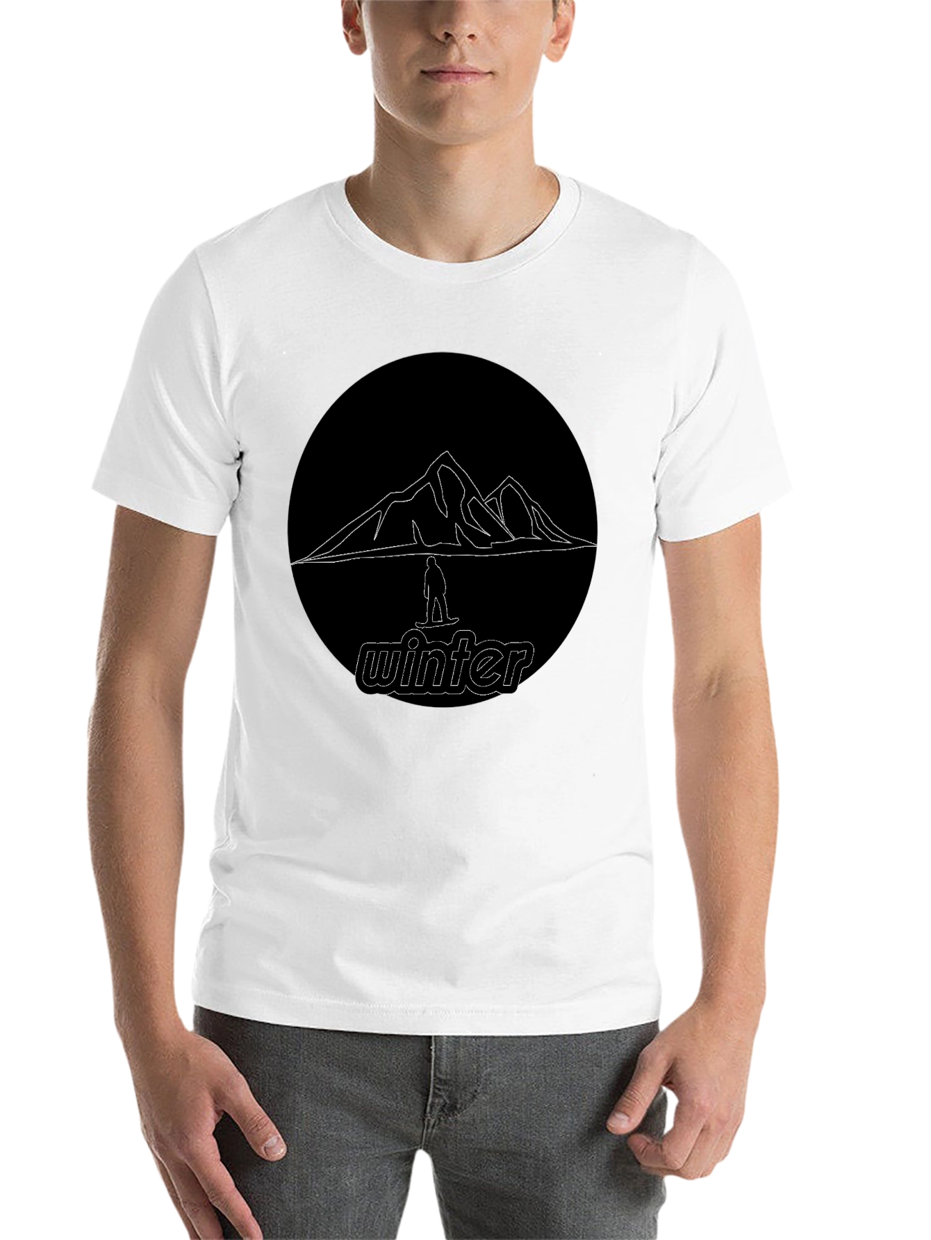 Black Black Winter Mountain Graphic T-Shirt view 14
