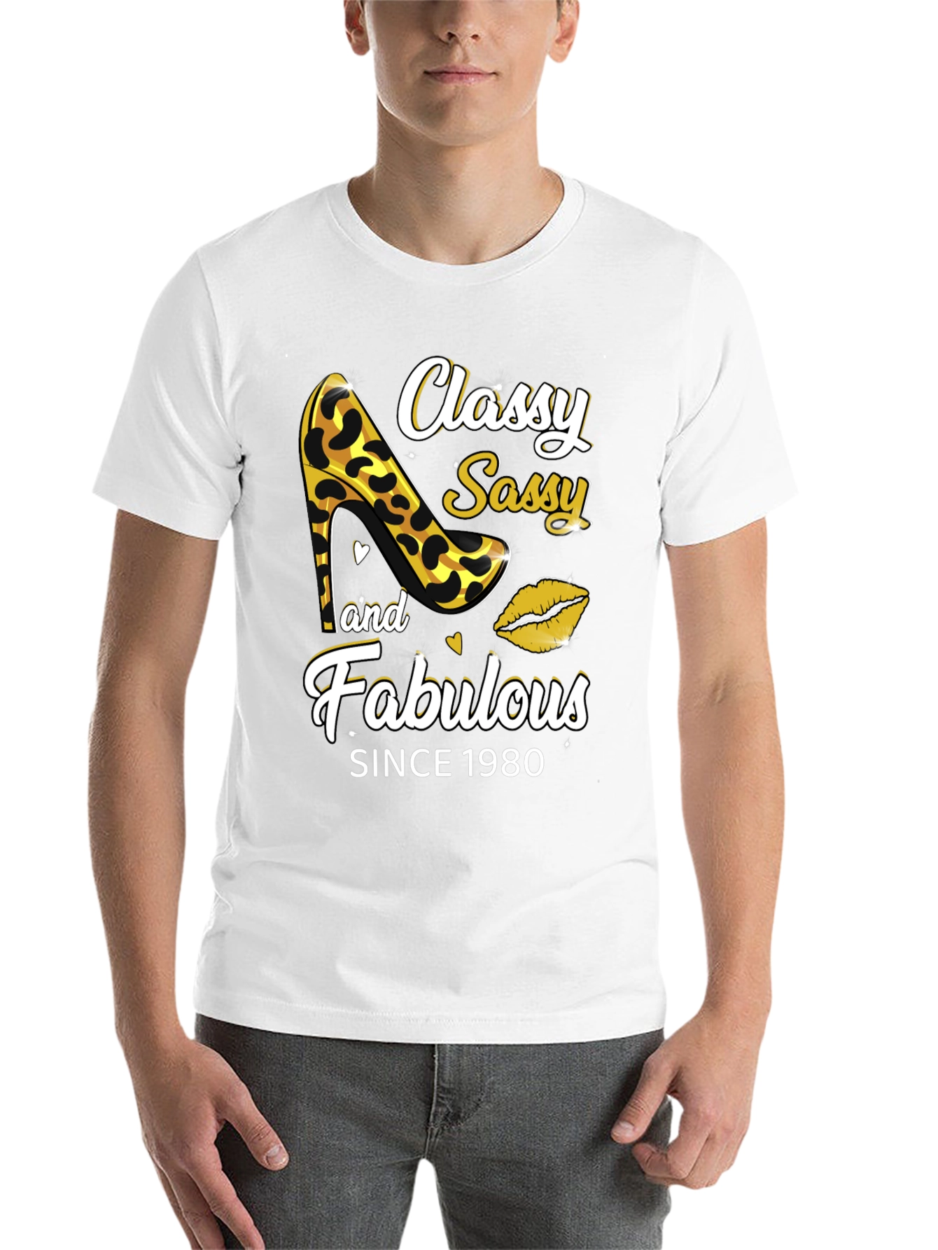 Black Classy Sassy Fabulous Since 1980 Graphic Tee view 14