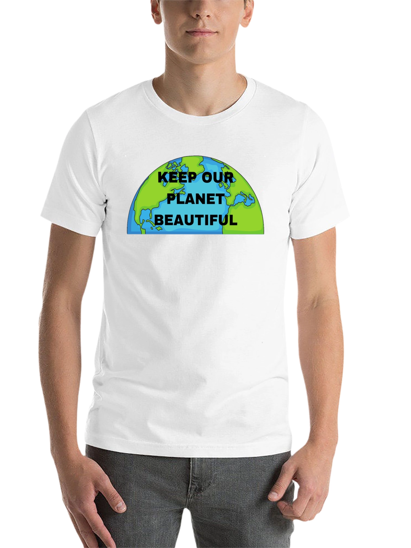 Black Keep Our Planet Beautiful Graphic T-Shirt view 14