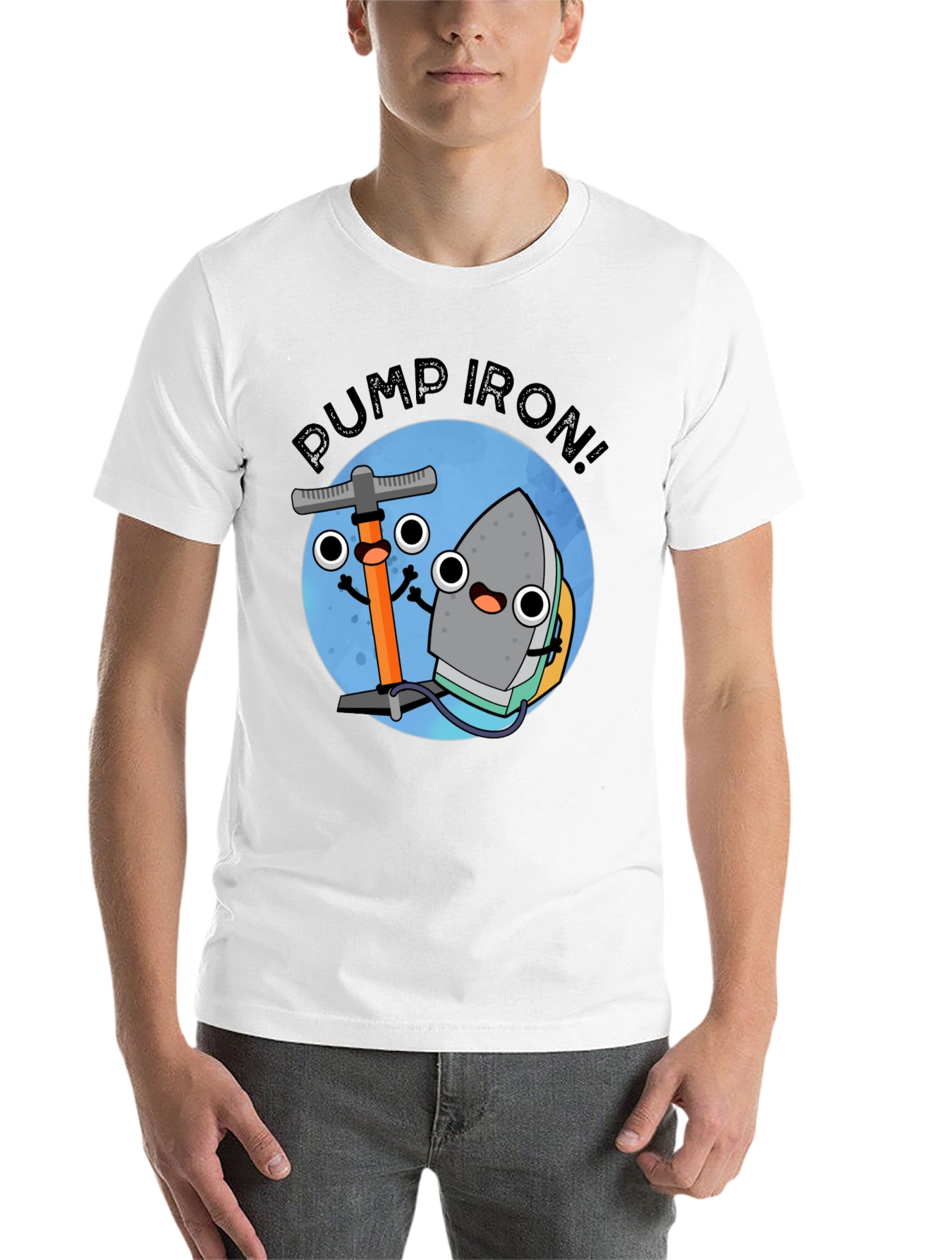 Black Pump Iron Cartoon Graphic Tee - Black view 14