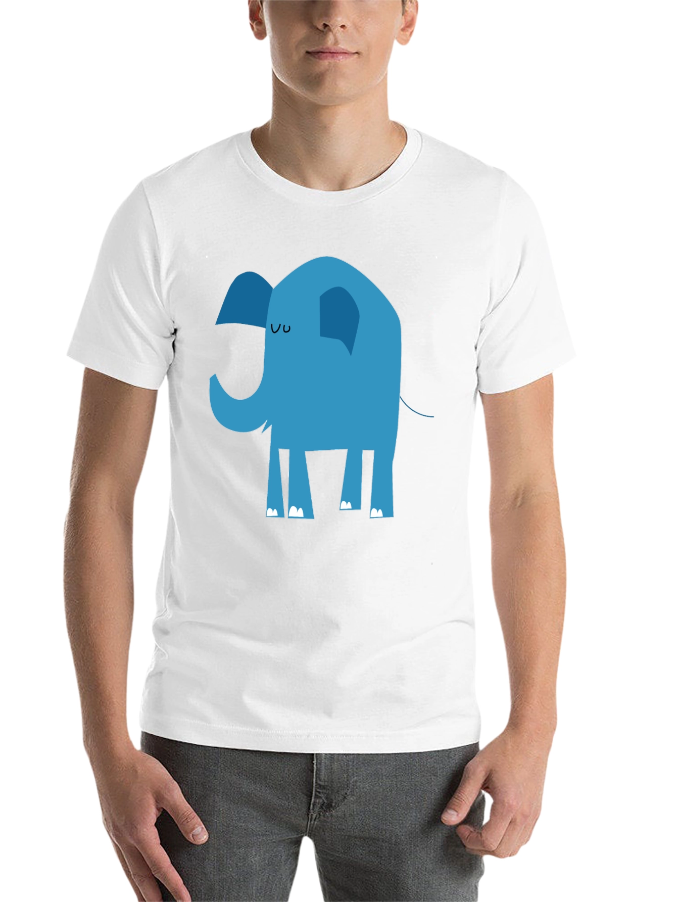 Black Blue Elephant Graphic T-Shirt - Men's Black Tee view 14