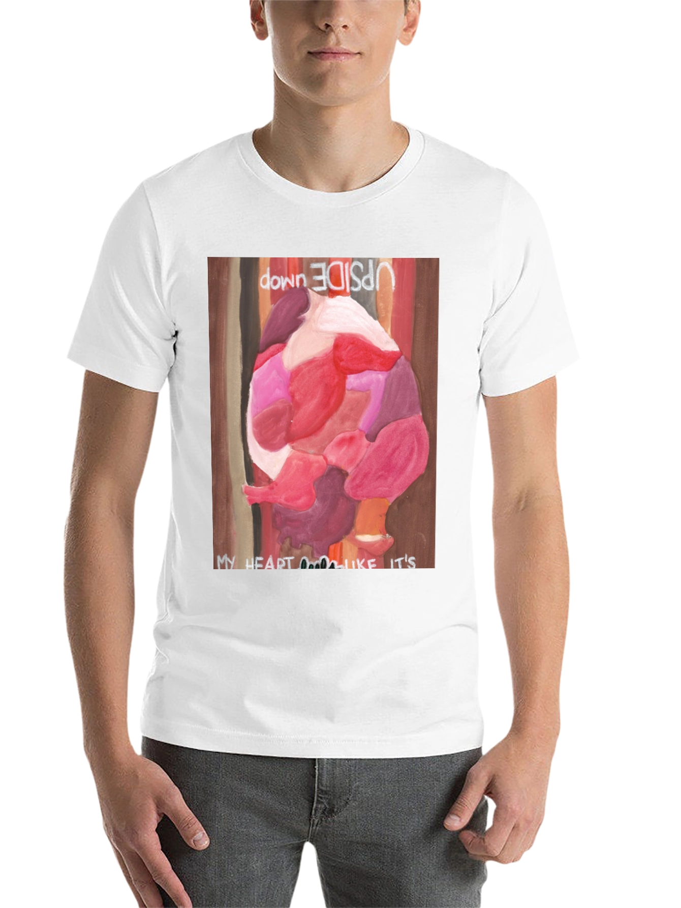 Black Upside Down Heart Graphic Tee view 14