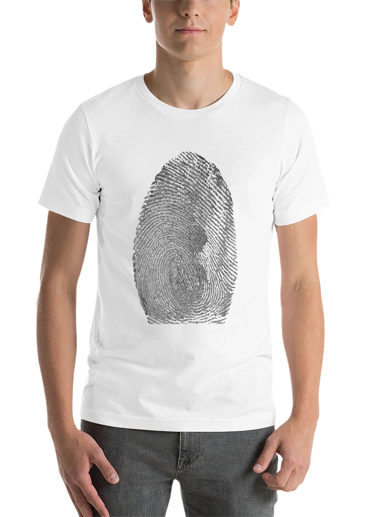 Black Fingerprint Graphic Tee - Unique Design view 14