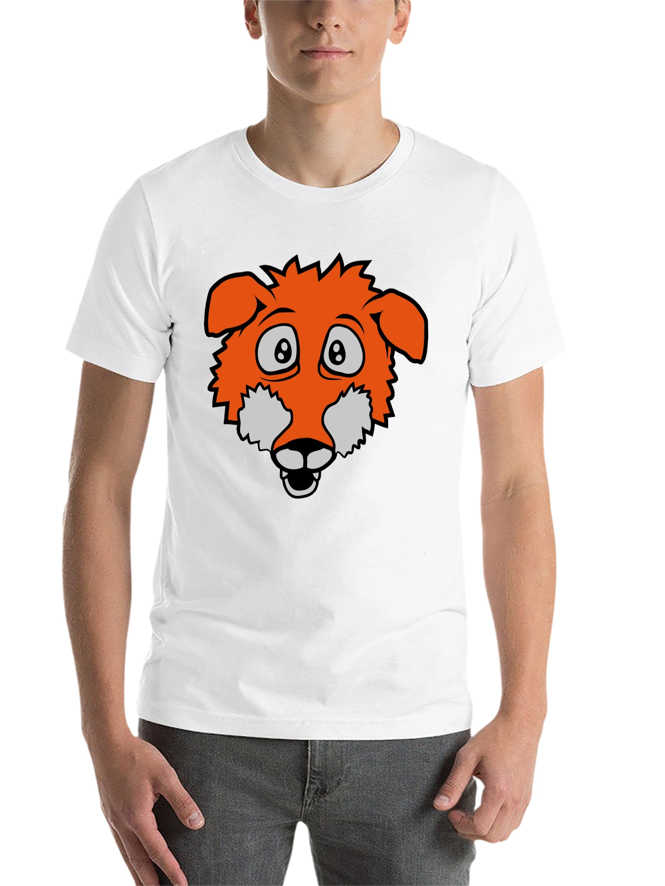 Black Cartoon Fox Graphic Tee - Black view 14