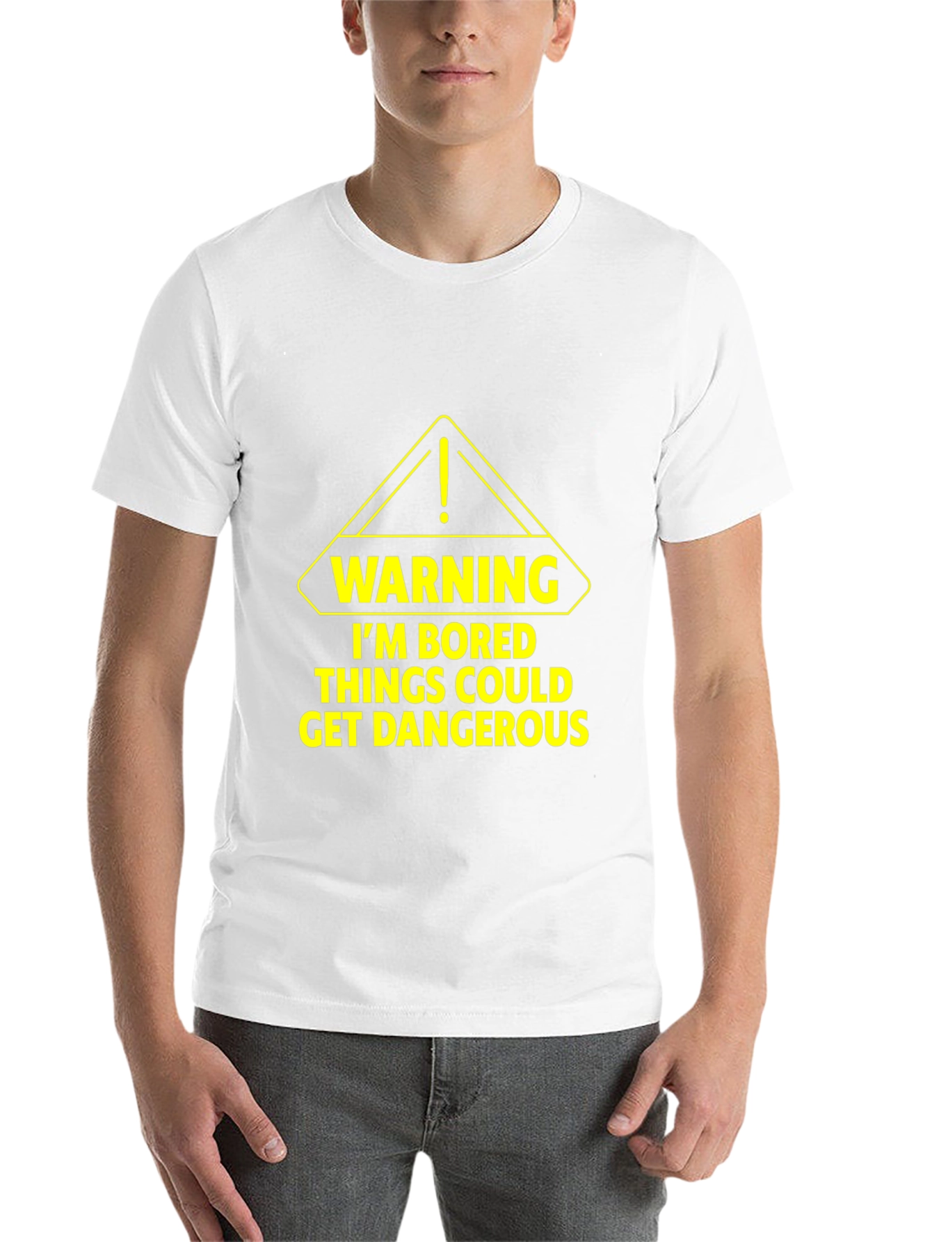 Black Warning: I'm Bored T-Shirt - Black Graphic Tee view 14