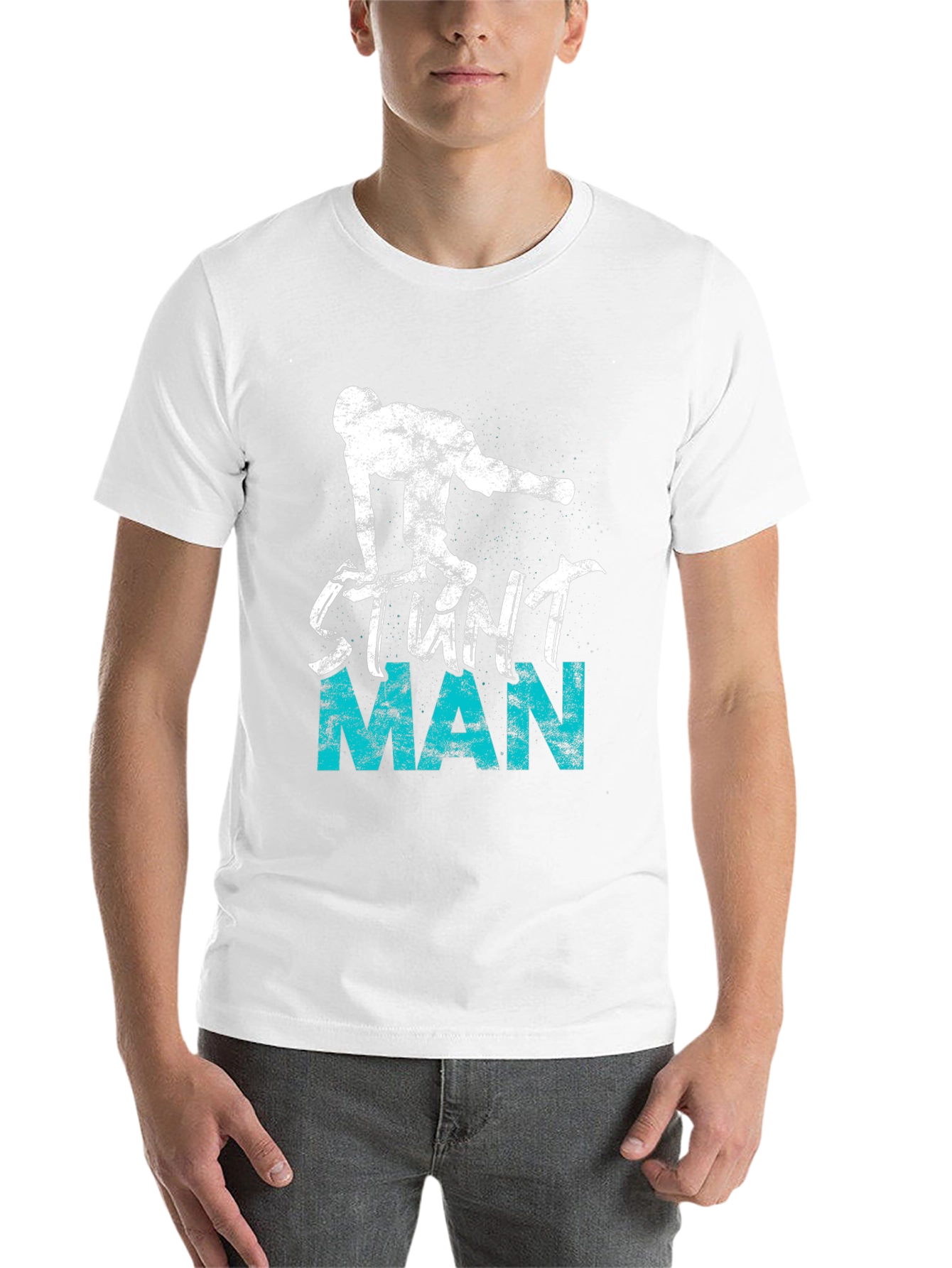 Black Stunt Man Graphic Tee - Cool Design T-Shirt view 14