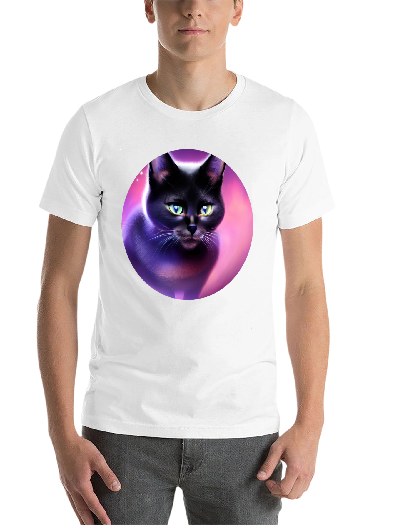 Black Black Cat Graphic Tee - Artistic Design view 14