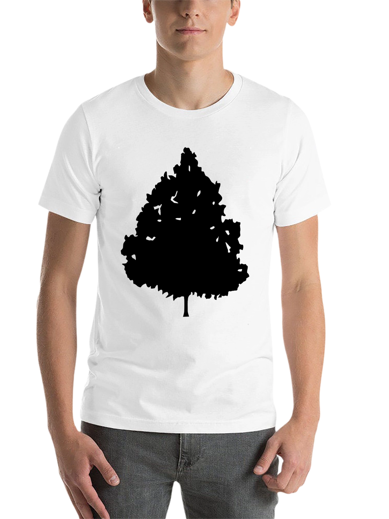 Black Men's Black Tree Graphic Tee - Nature Inspired Style view 14