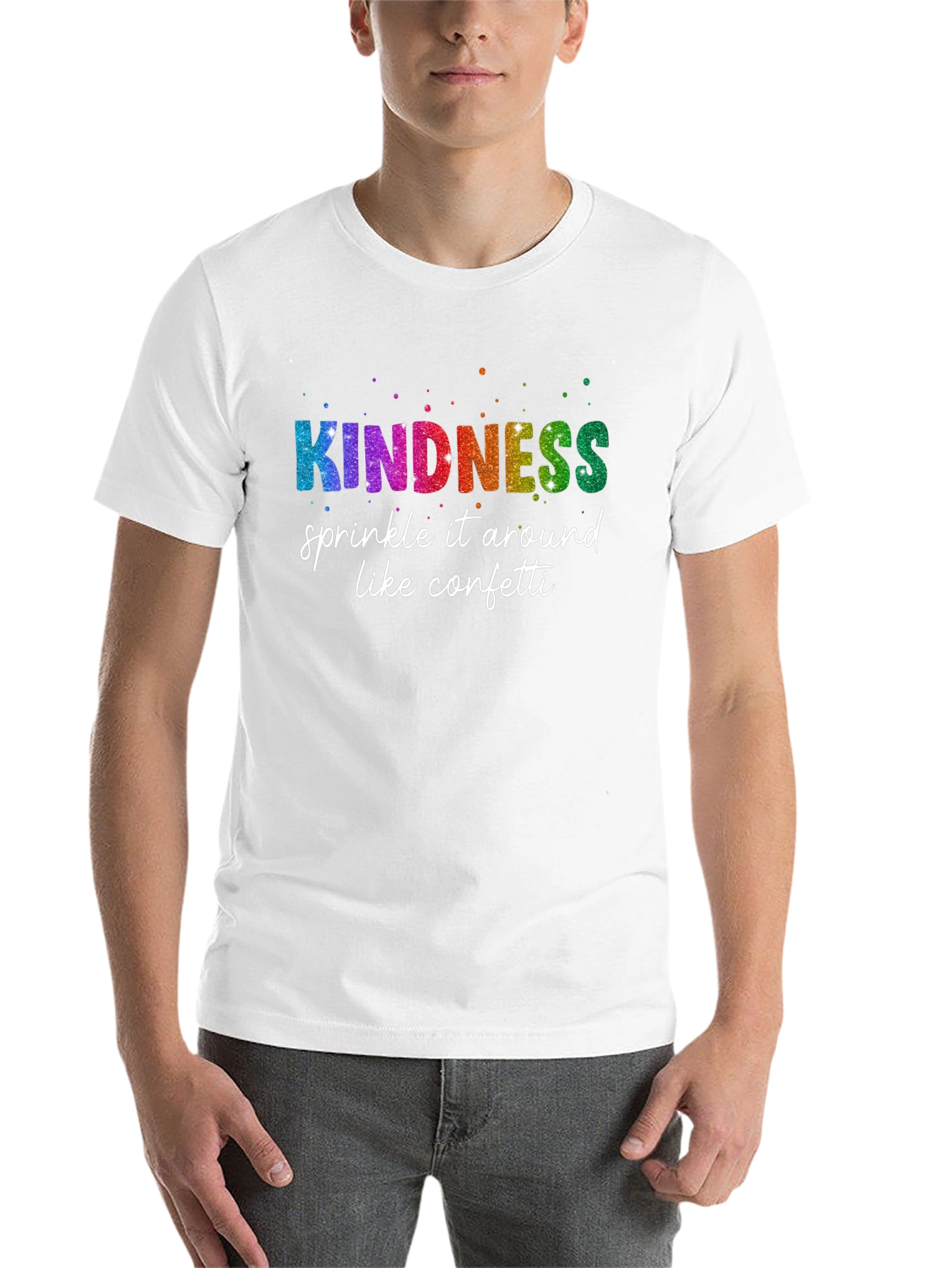 Black Kindness Sprinkle Confetti T-Shirt view 14