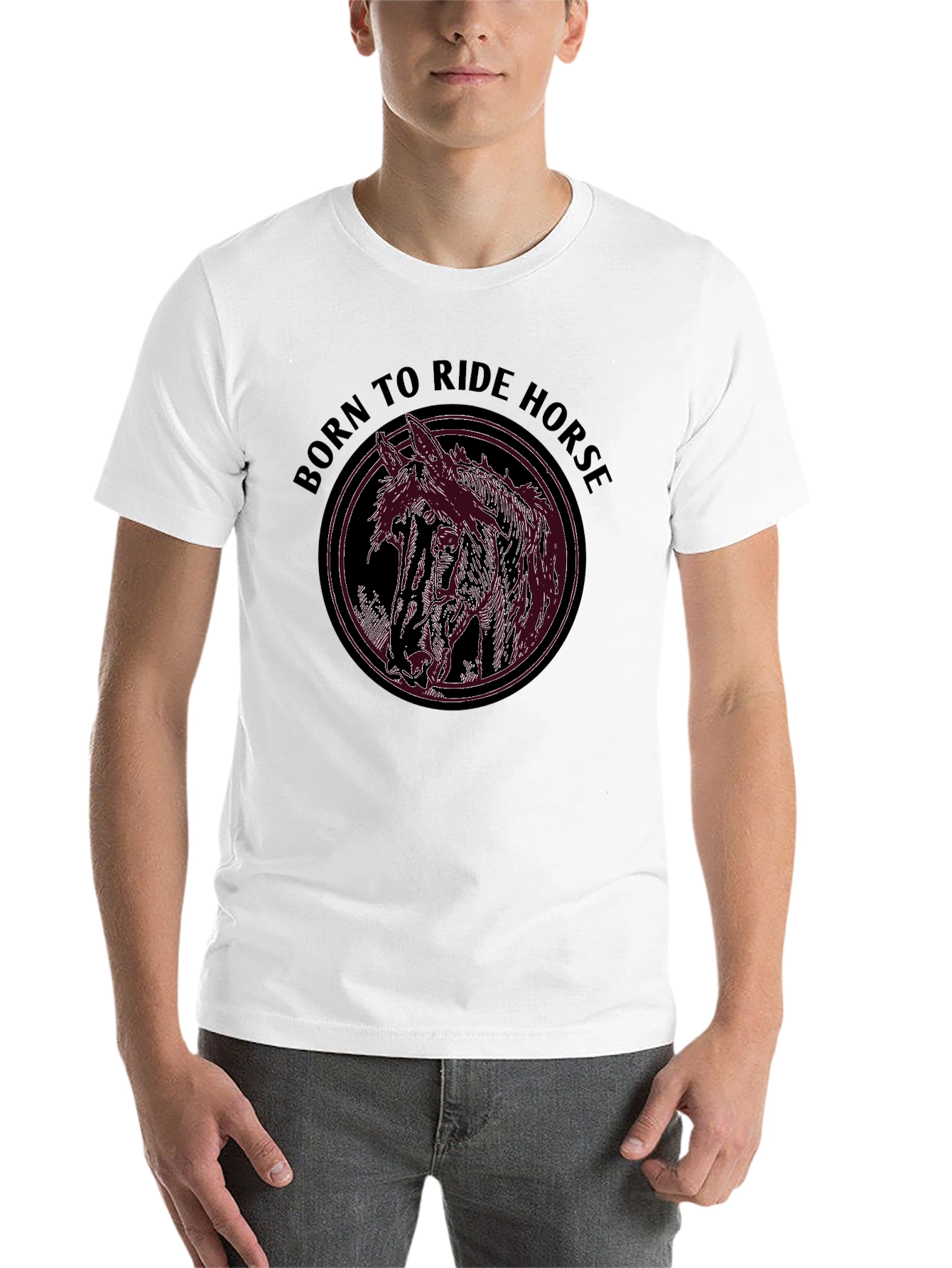 Black Born to Ride Horse Graphic Tee view 14