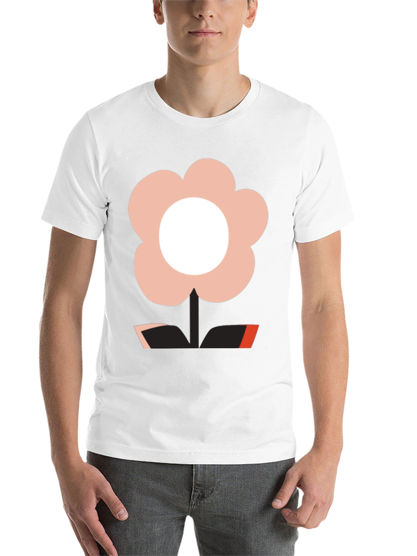 Black Modern Flower Graphic Black T-Shirt view 14
