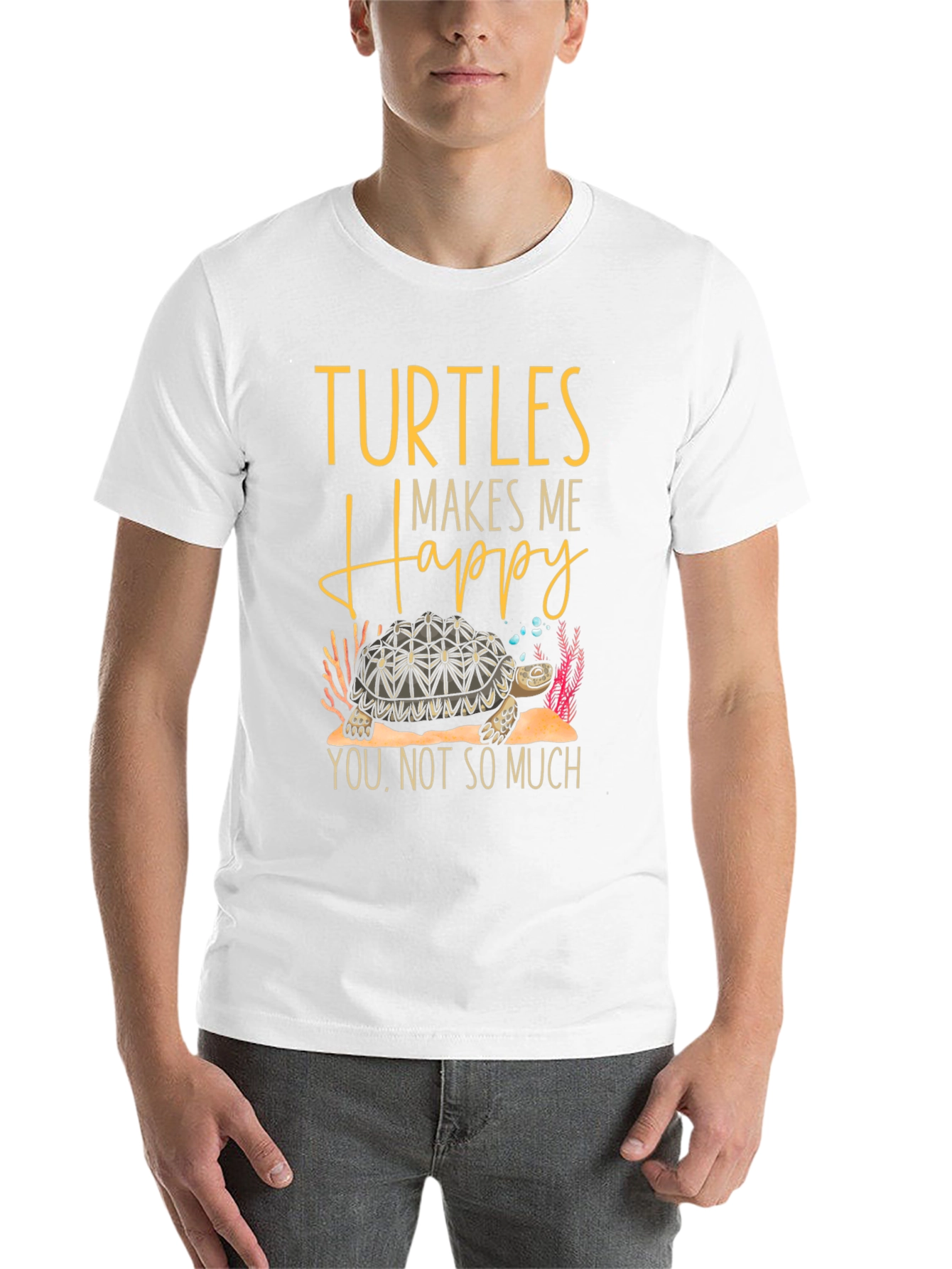 Black Turtles Make Me Happy Graphic T-Shirt view 14