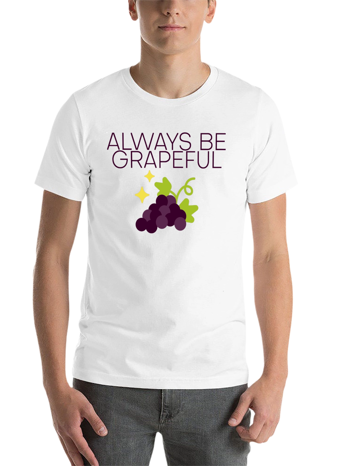 Black Always Be Grapeful Black T-Shirt view 14