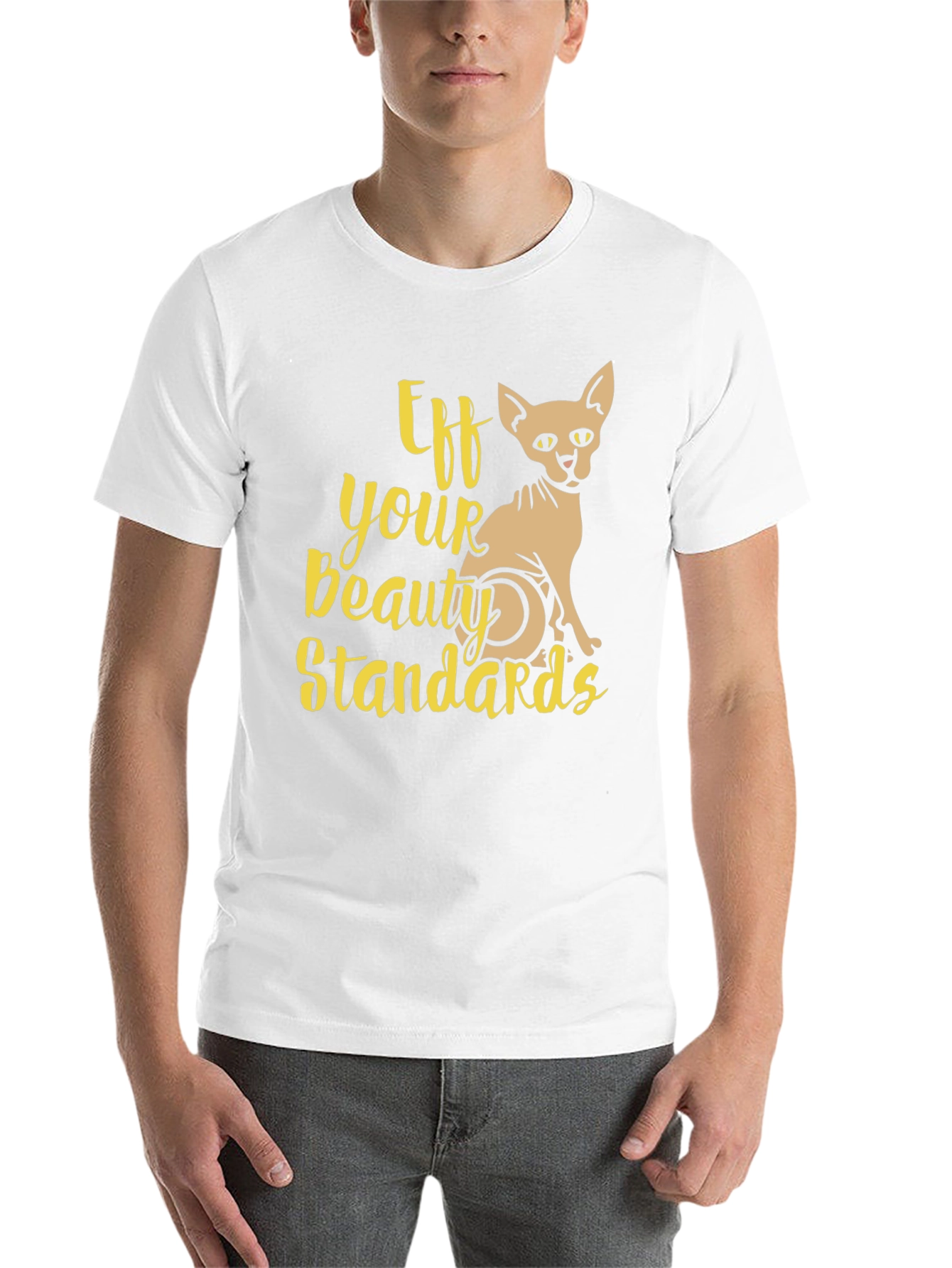 Black Eff Your Beauty Standards Cat Graphic Tee view 14