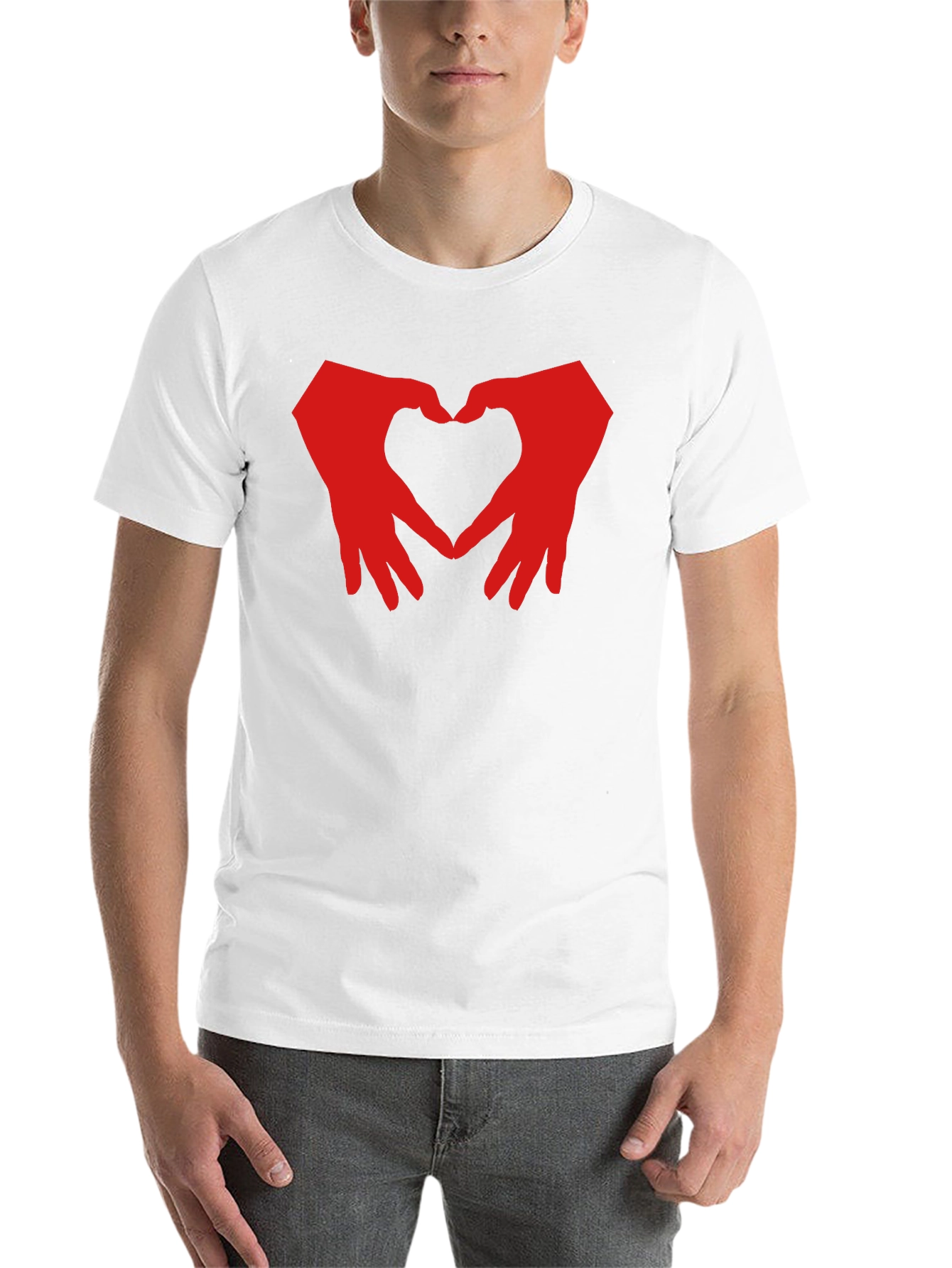 Black Heart Hands Graphic T-Shirt - Black Cotton Blend view 14