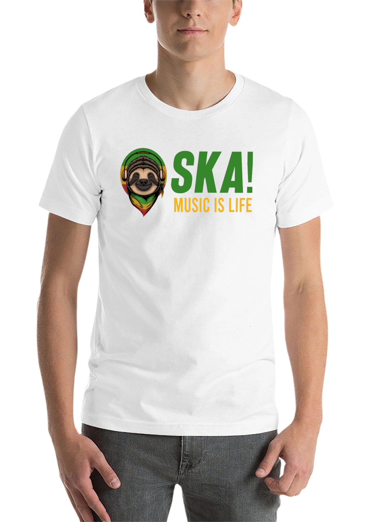Black Ska Music is Life Sloth Graphic Tee - Black view 14