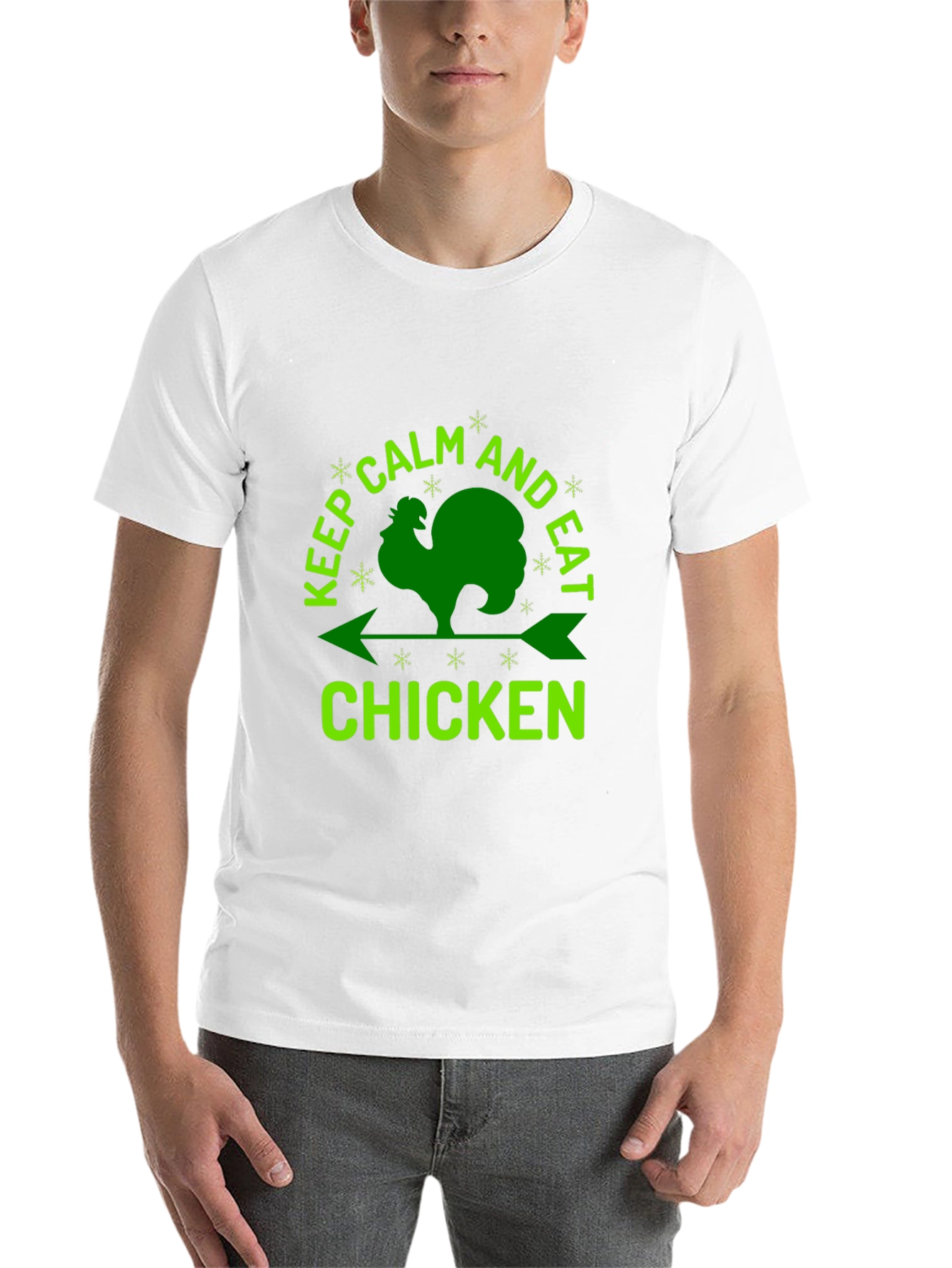 Black Keep Calm & Eat Chicken Graphic Tee view 14