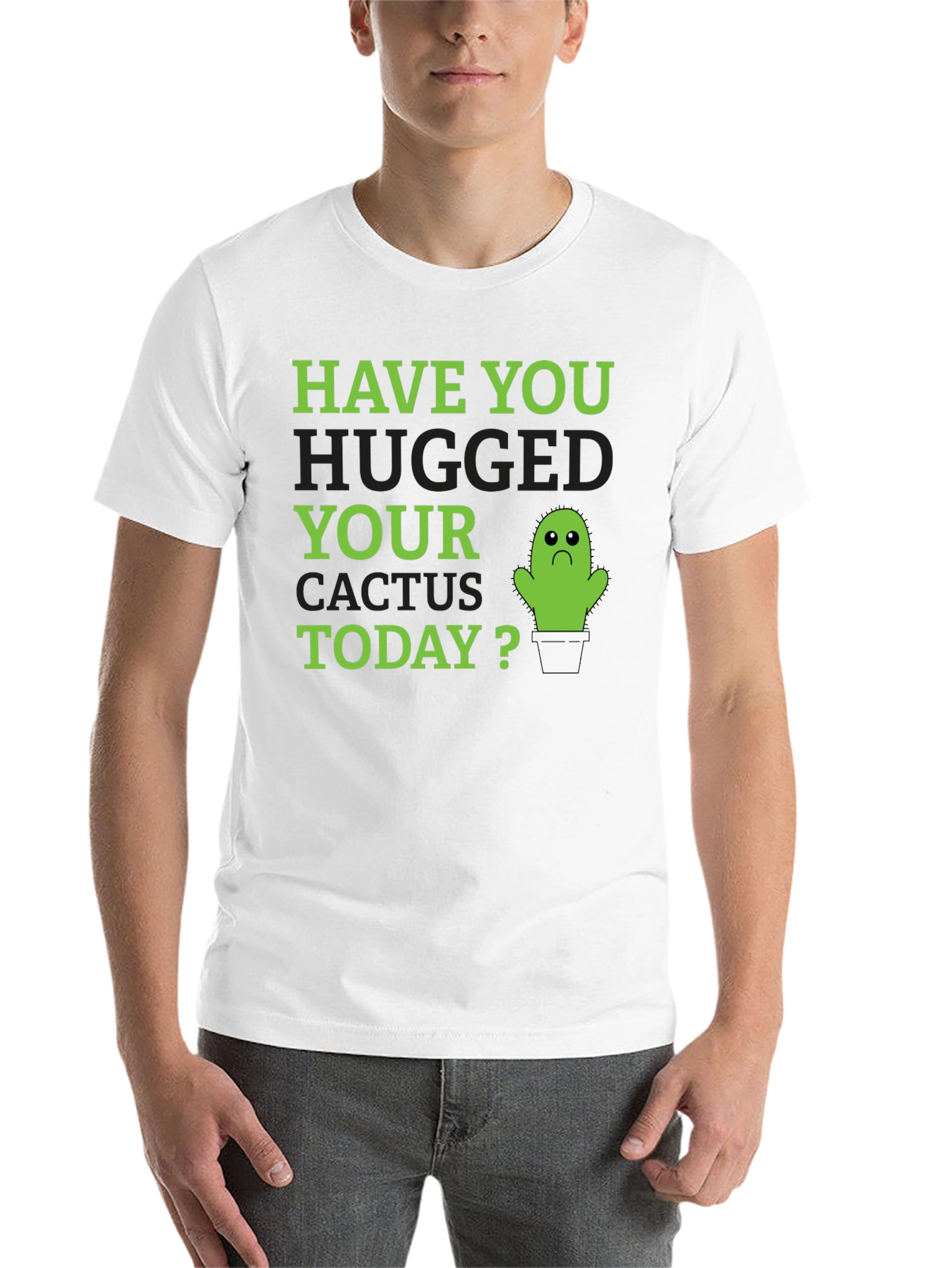 Hug Your Cactus Funny Graphic T-Shirt - 14
