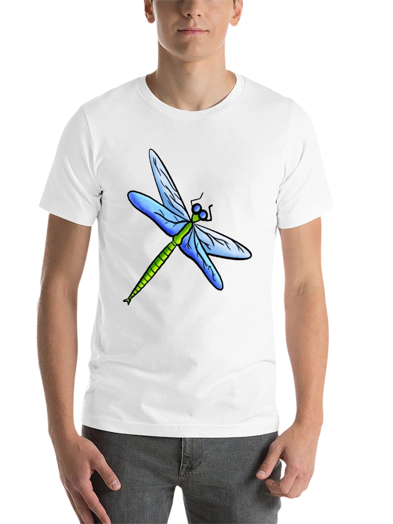 Black Dragonfly Graphic Tee - Black Cotton T-Shirt view 14