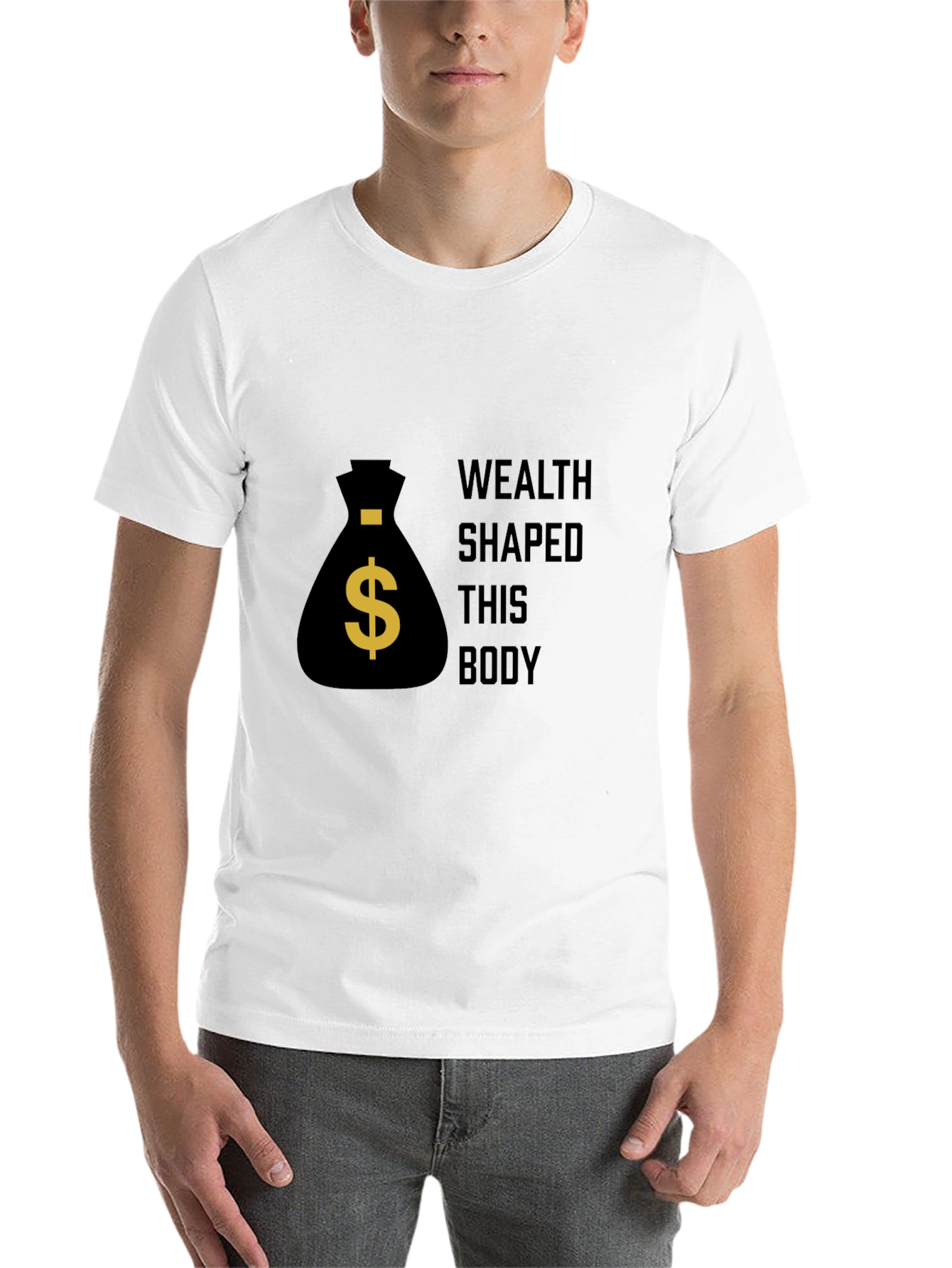 Black Wealth Shaped Body Graphic Tee - Black view 14