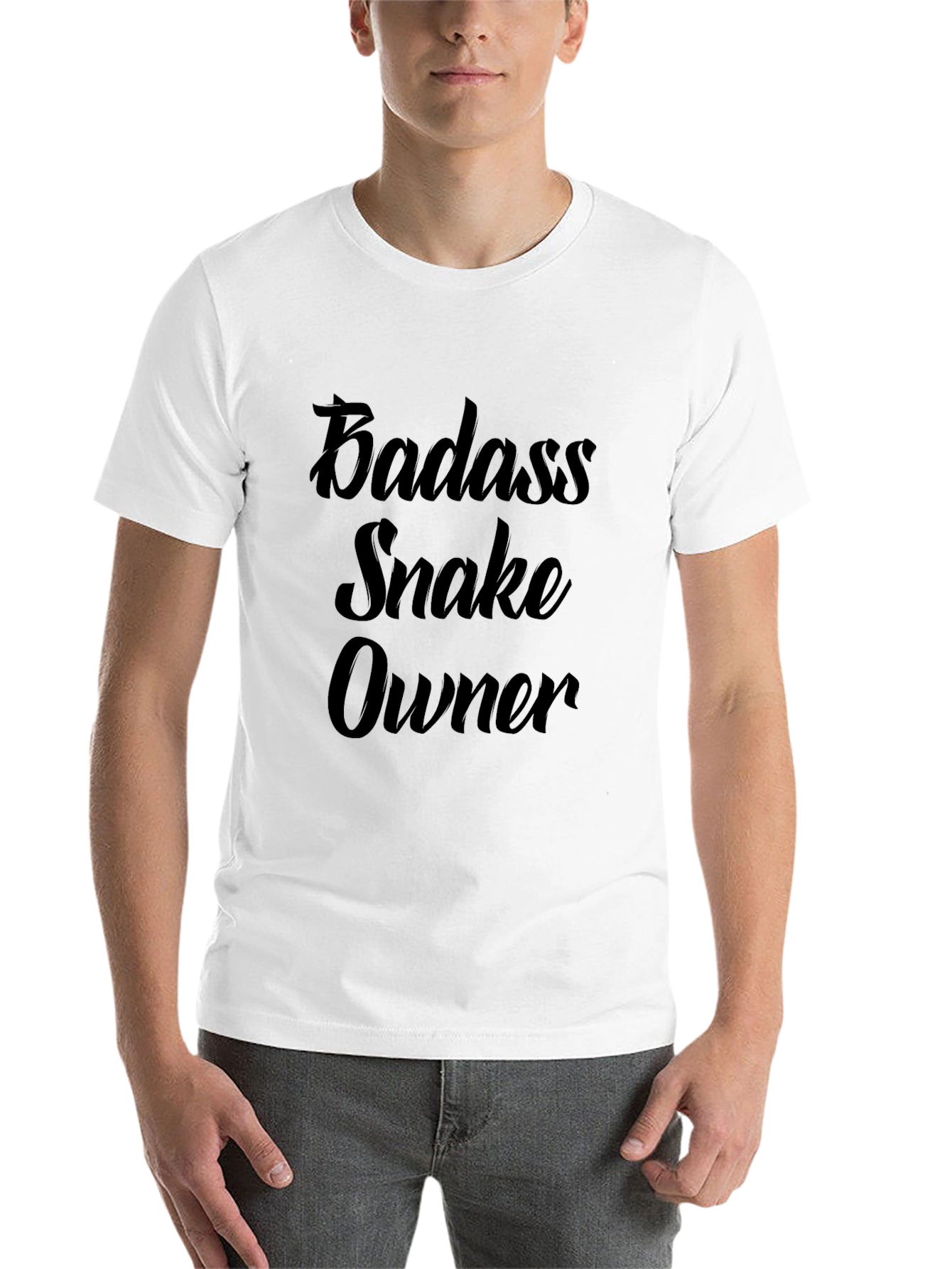 Black Badass Snake Owner T-Shirt - Premium Quality Cotton view 14