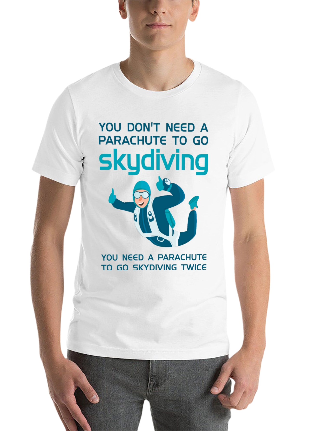 Black Skydiving T-Shirt: Parachute Humor Tee view 14