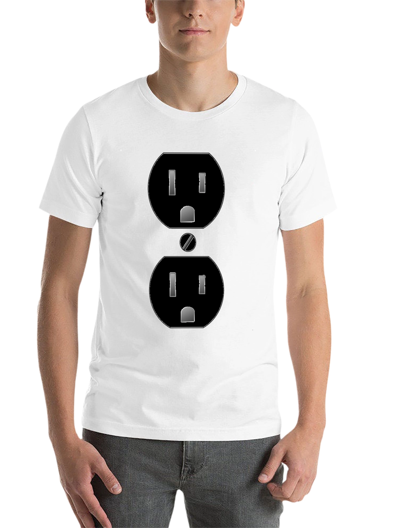 Black Outlet Graphic Tee - Black, Quirky Design view 14