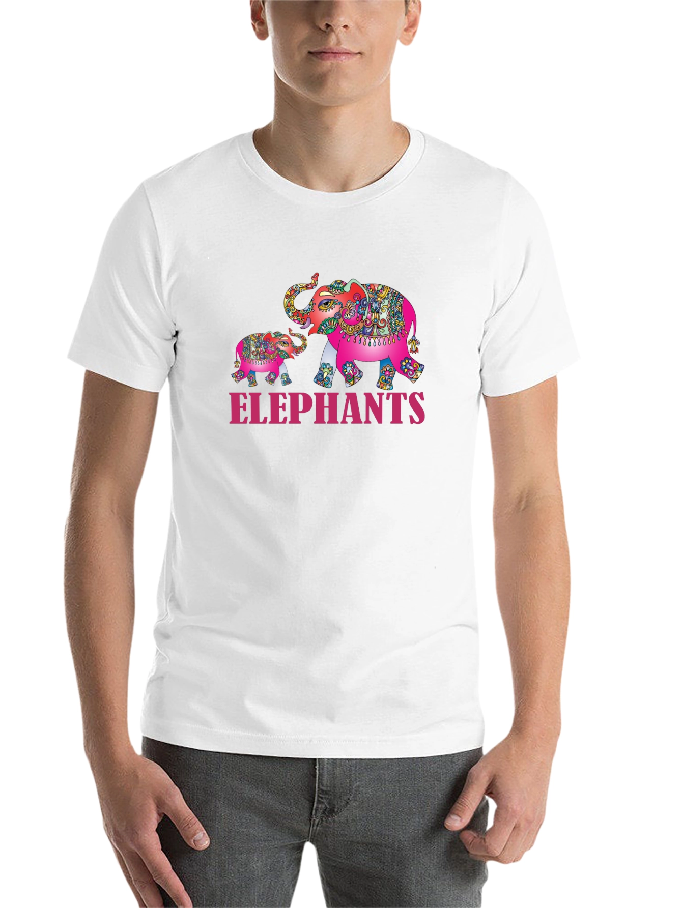 Black Elephant Family Graphic Tee - Black view 14