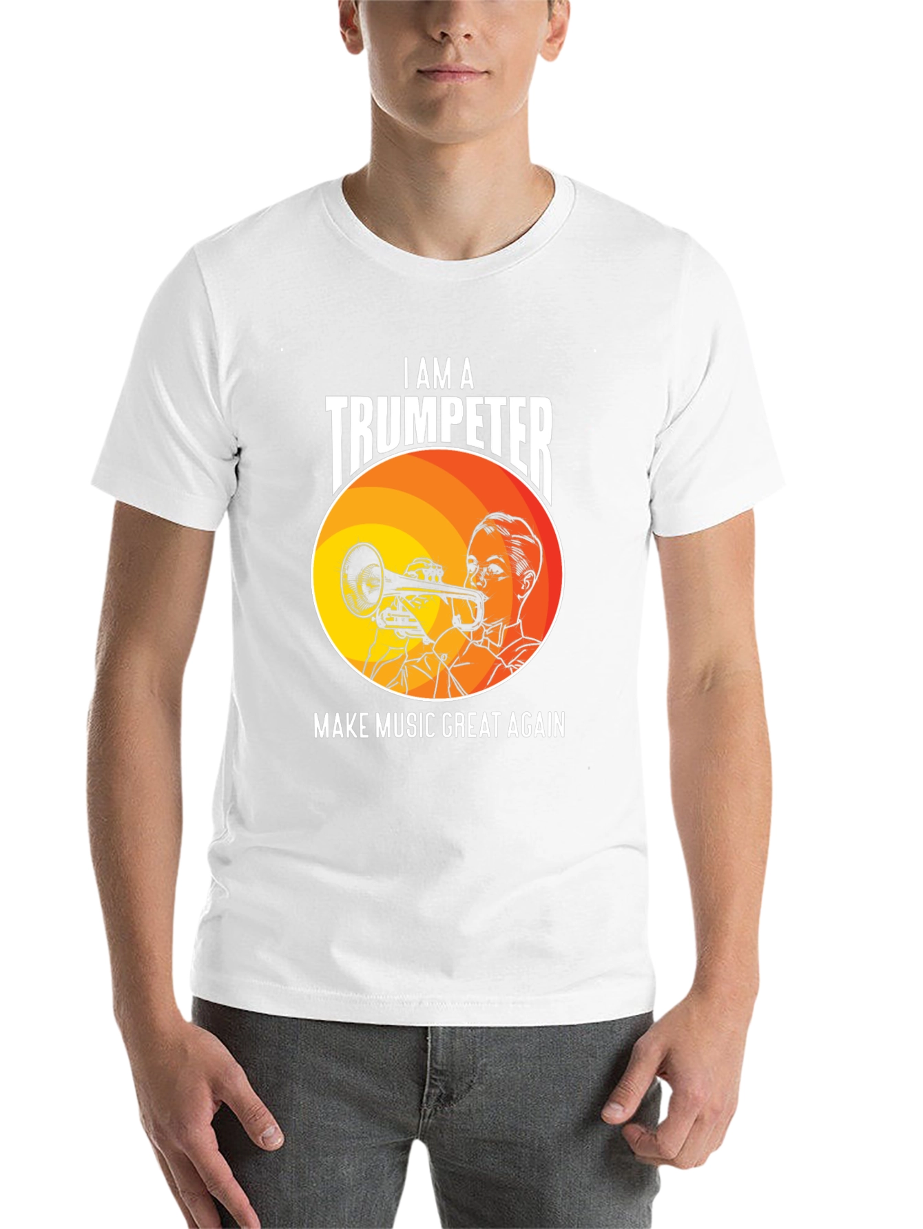 Black Trumpeter Graphic T-Shirt: Make Music Great Again view 14