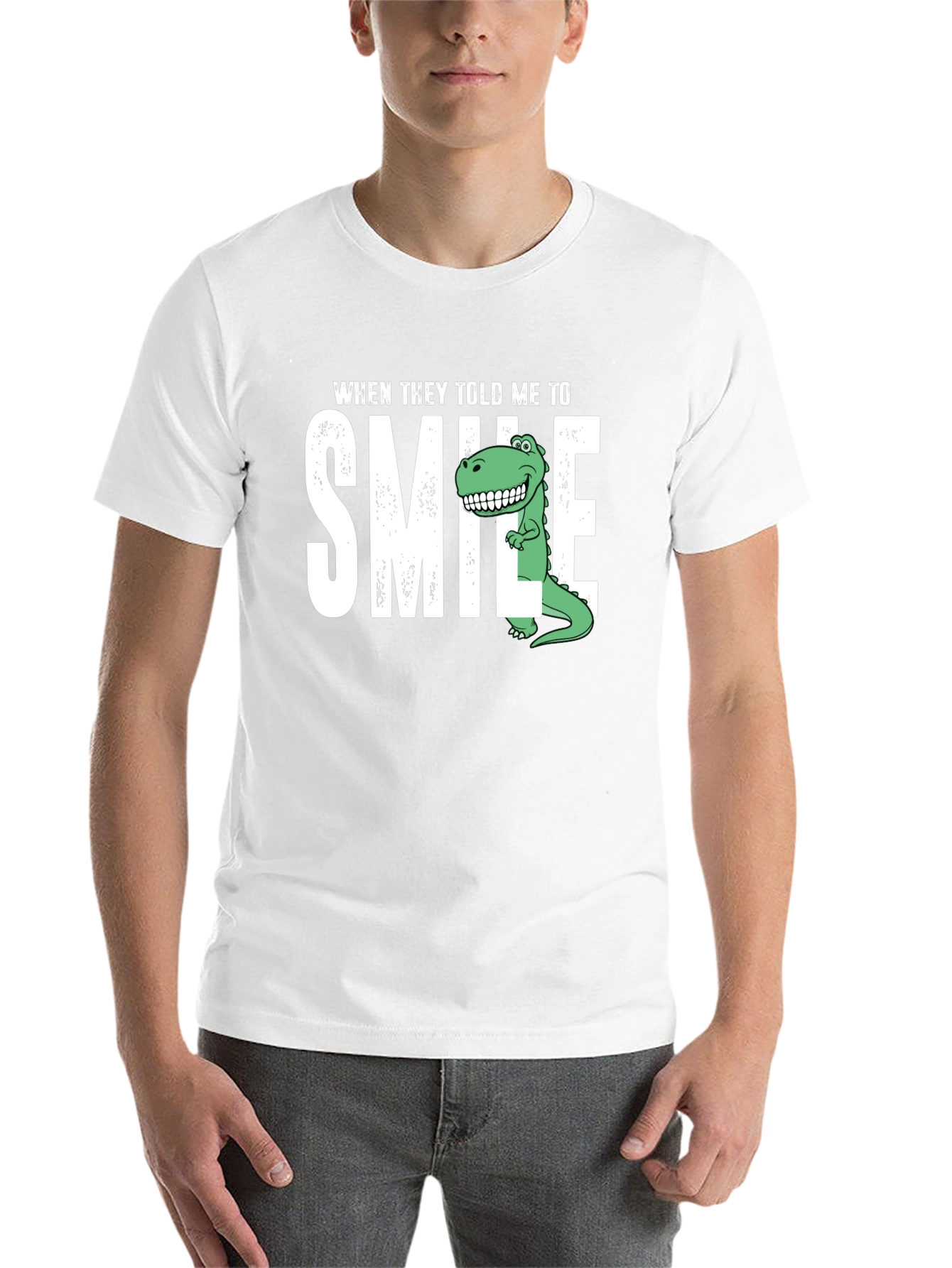 Black Smile Dinosaur Graphic T-Shirt view 14