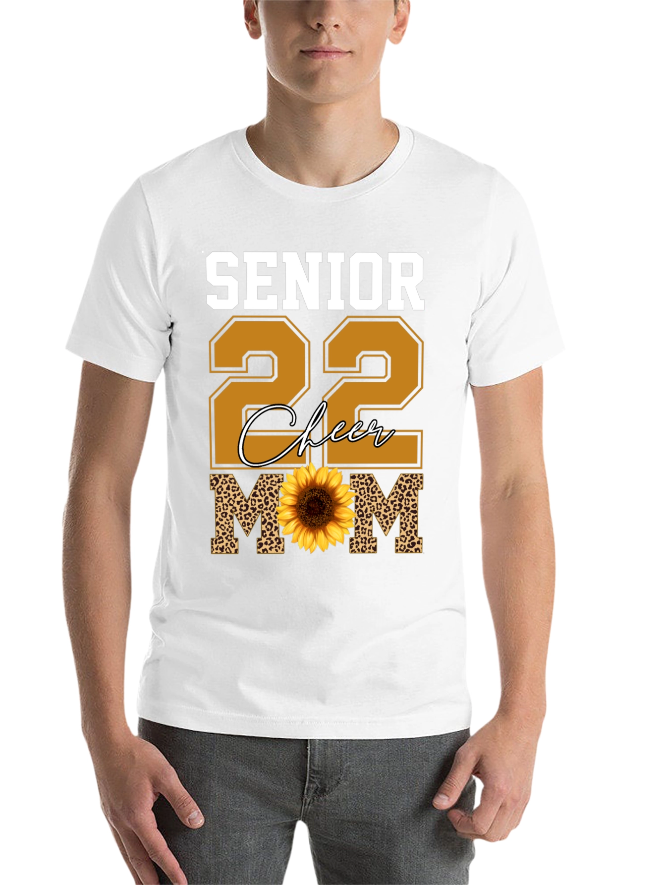 Black Senior 22 Cheer Mom Sunflower T-Shirt view 14