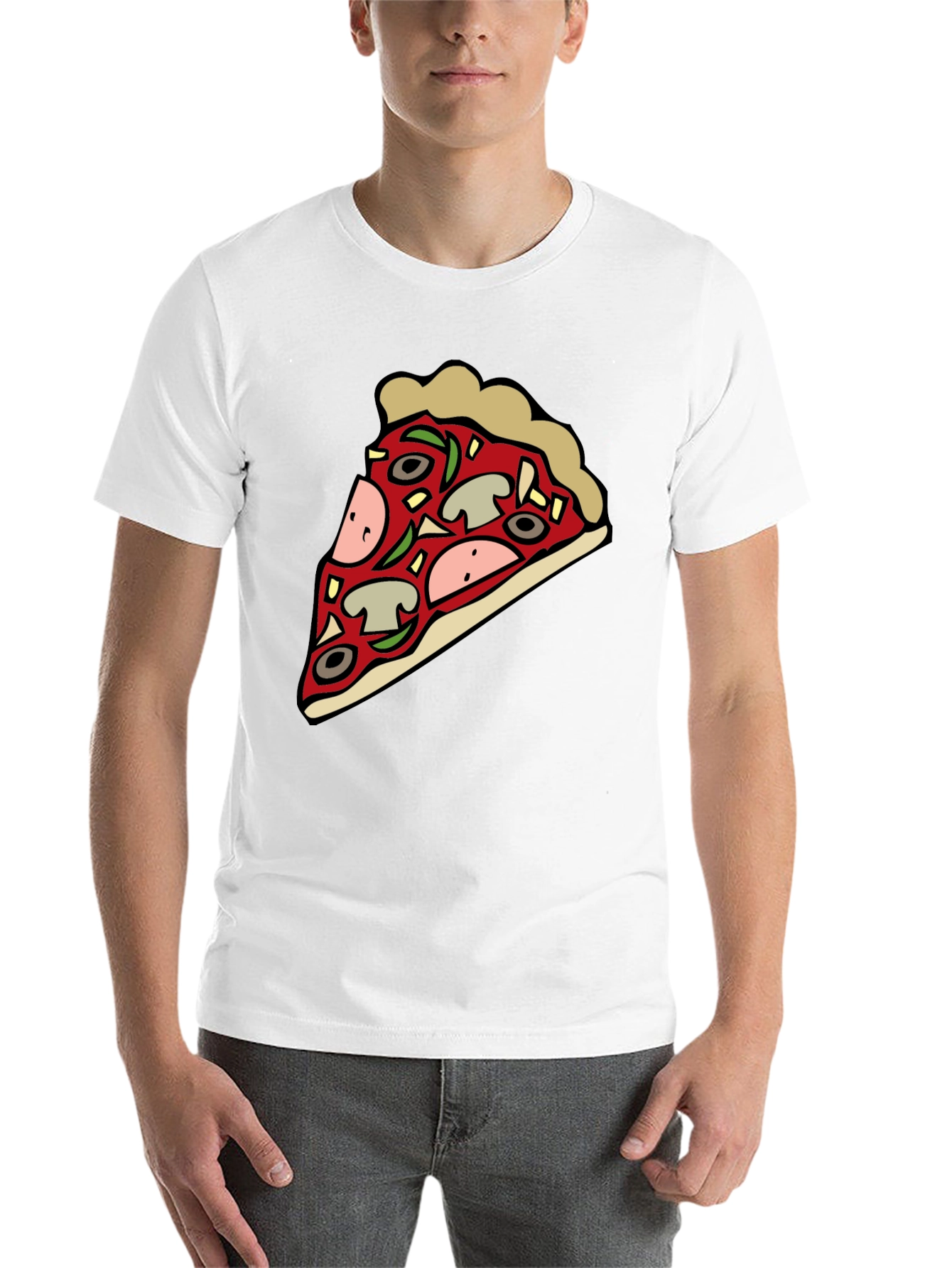 Black Pizza Slice Graphic Black T-Shirt view 14