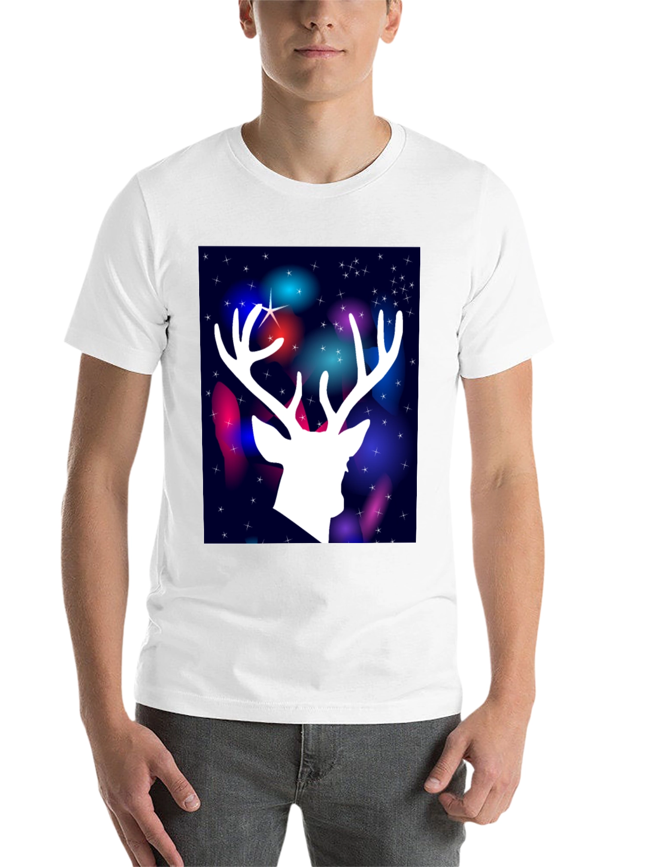 Black Festive Deer Graphic Tee view 14