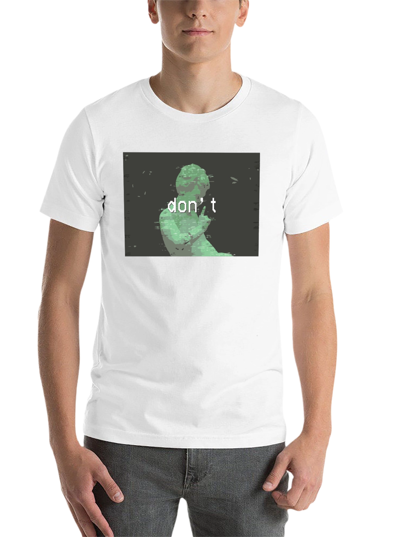 Black Don't Statue Graphic Tee - Black Cotton Shirt view 14