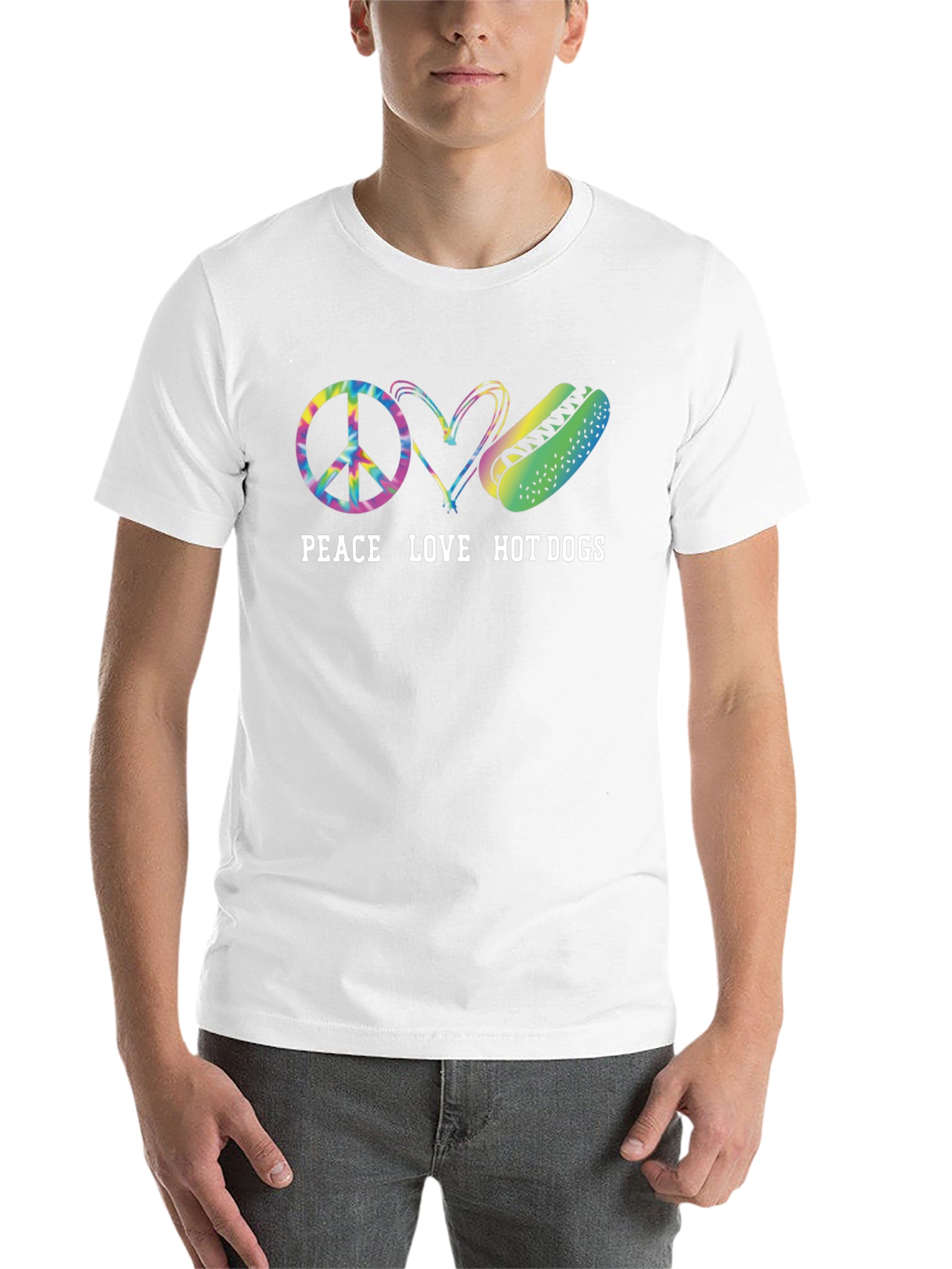 Black Peace Love Hot Dogs Graphic Tee view 14