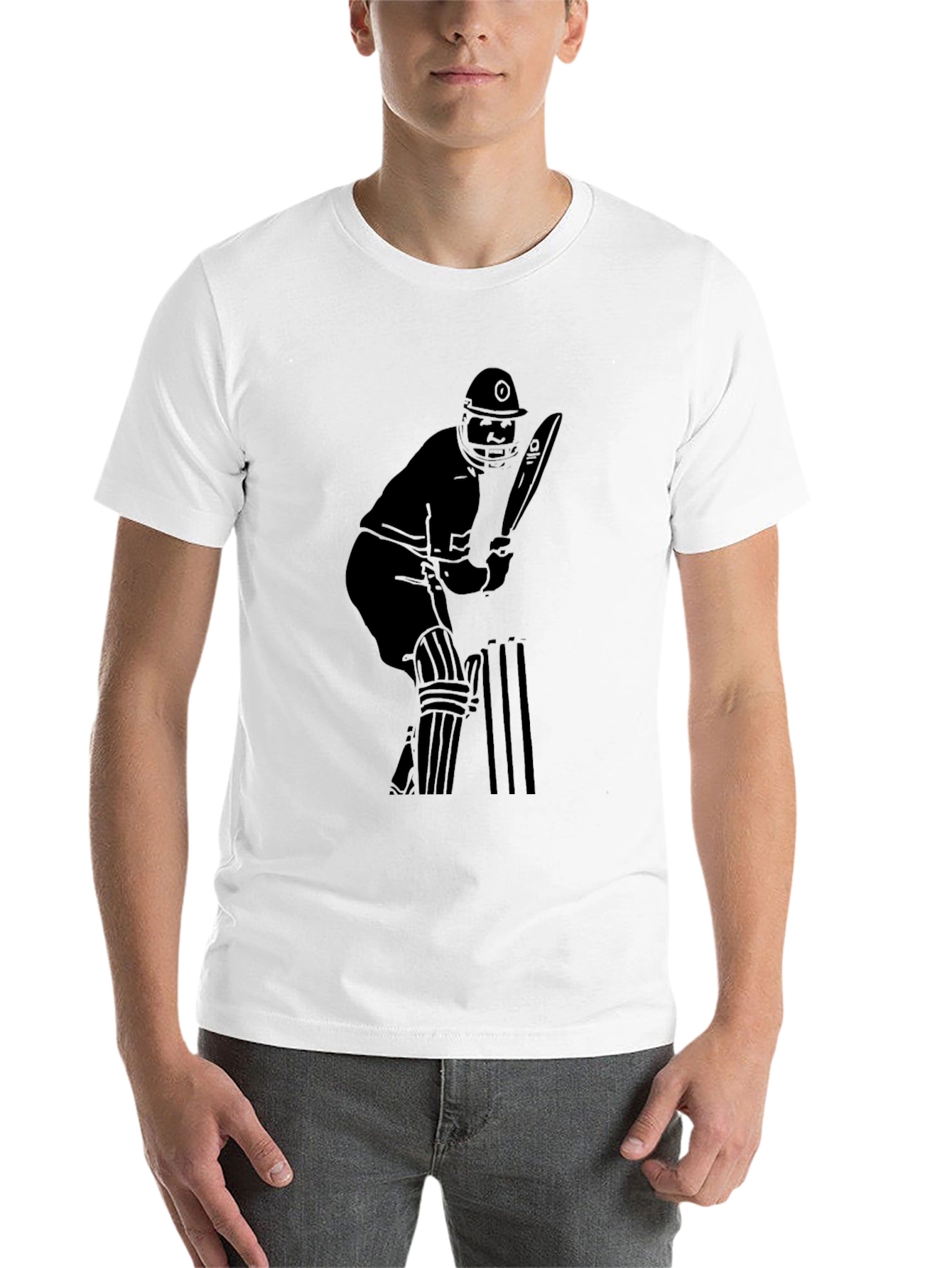 Black Cricket Player Graphic Tee - Black view 14