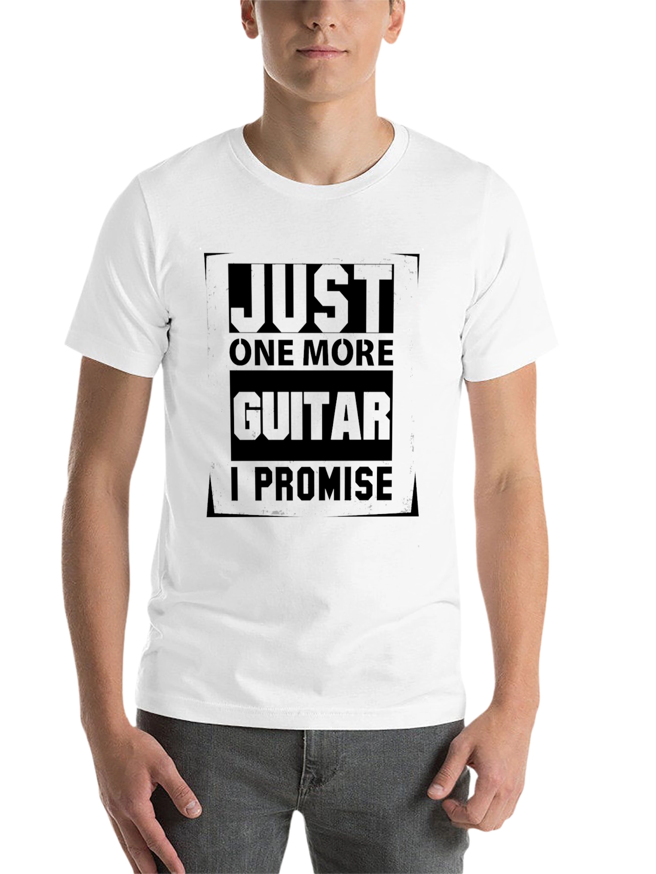 Black Just One More Guitar T-Shirt - Musician Humor Tee view 14