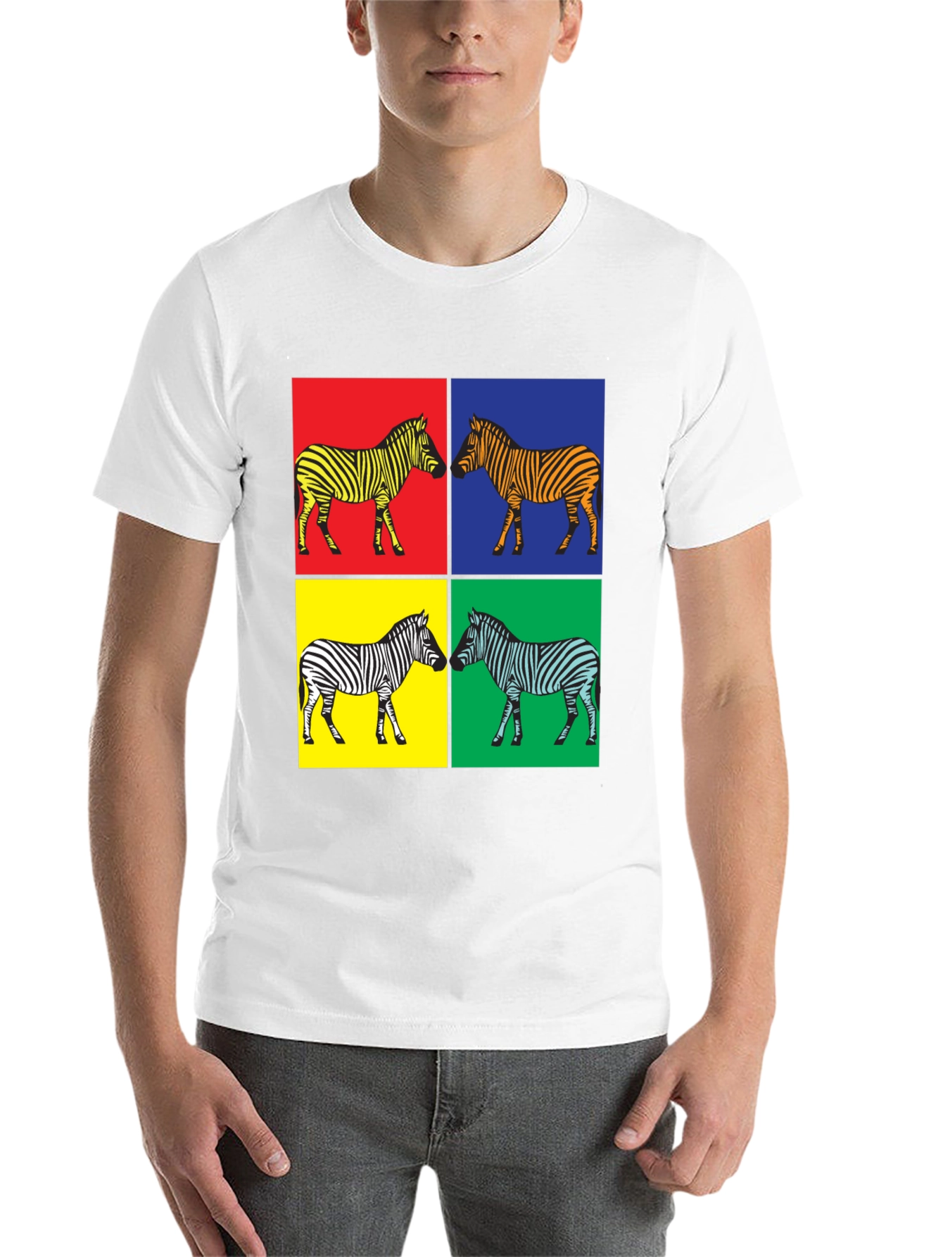 Black Pop Art Zebra Graphic Tee - Stylish Men's T-Shirt view 14