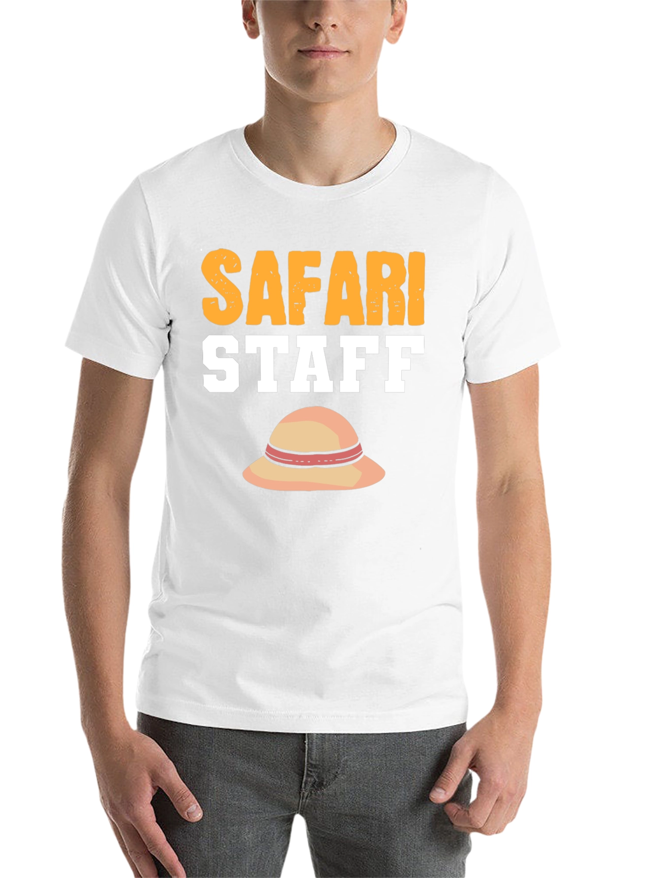 Black Safari Staff T-Shirt with Sun Hat Graphic view 14