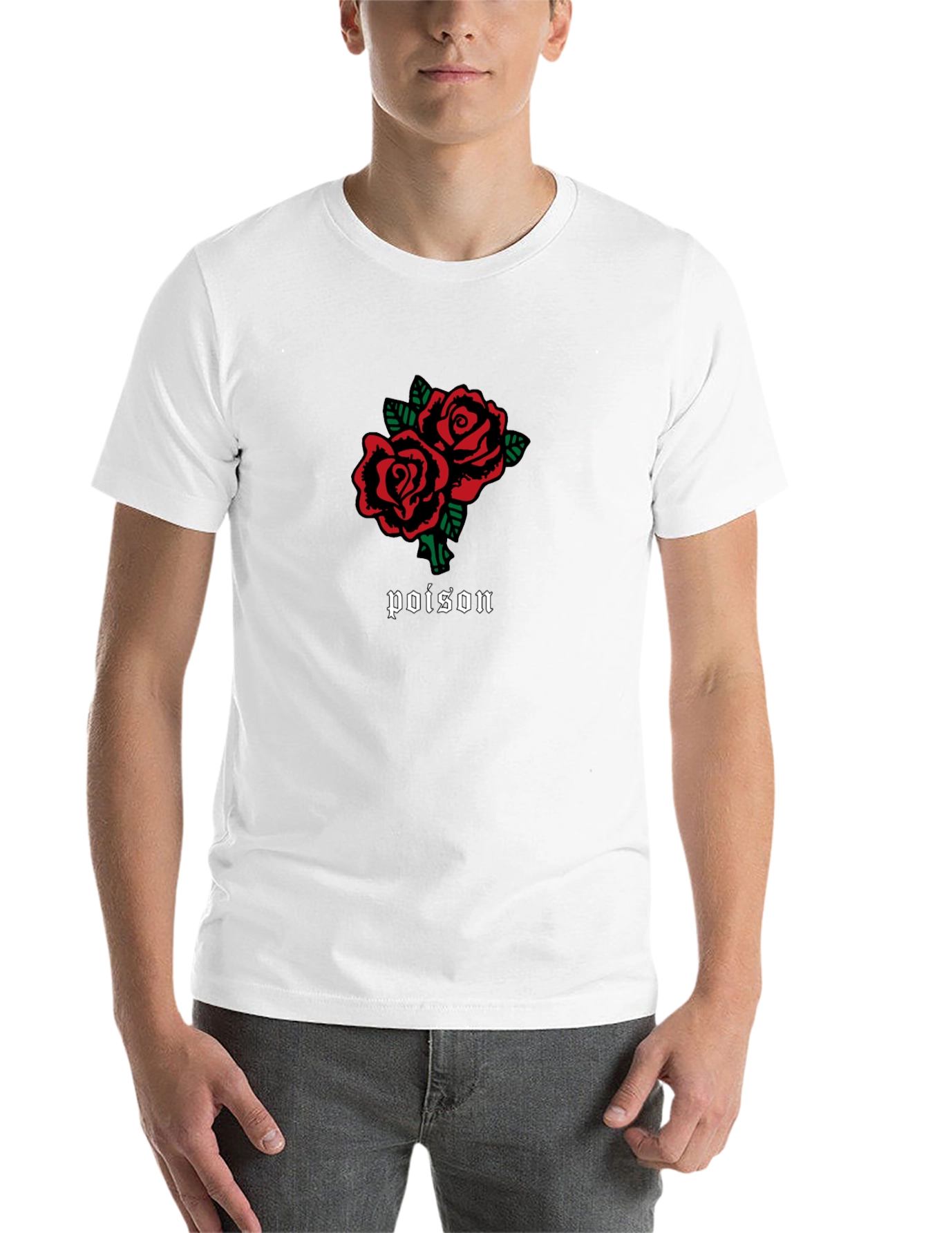 Black Poison Roses Graphic Tee - Stylish Dark Aesthetic Shirt view 14