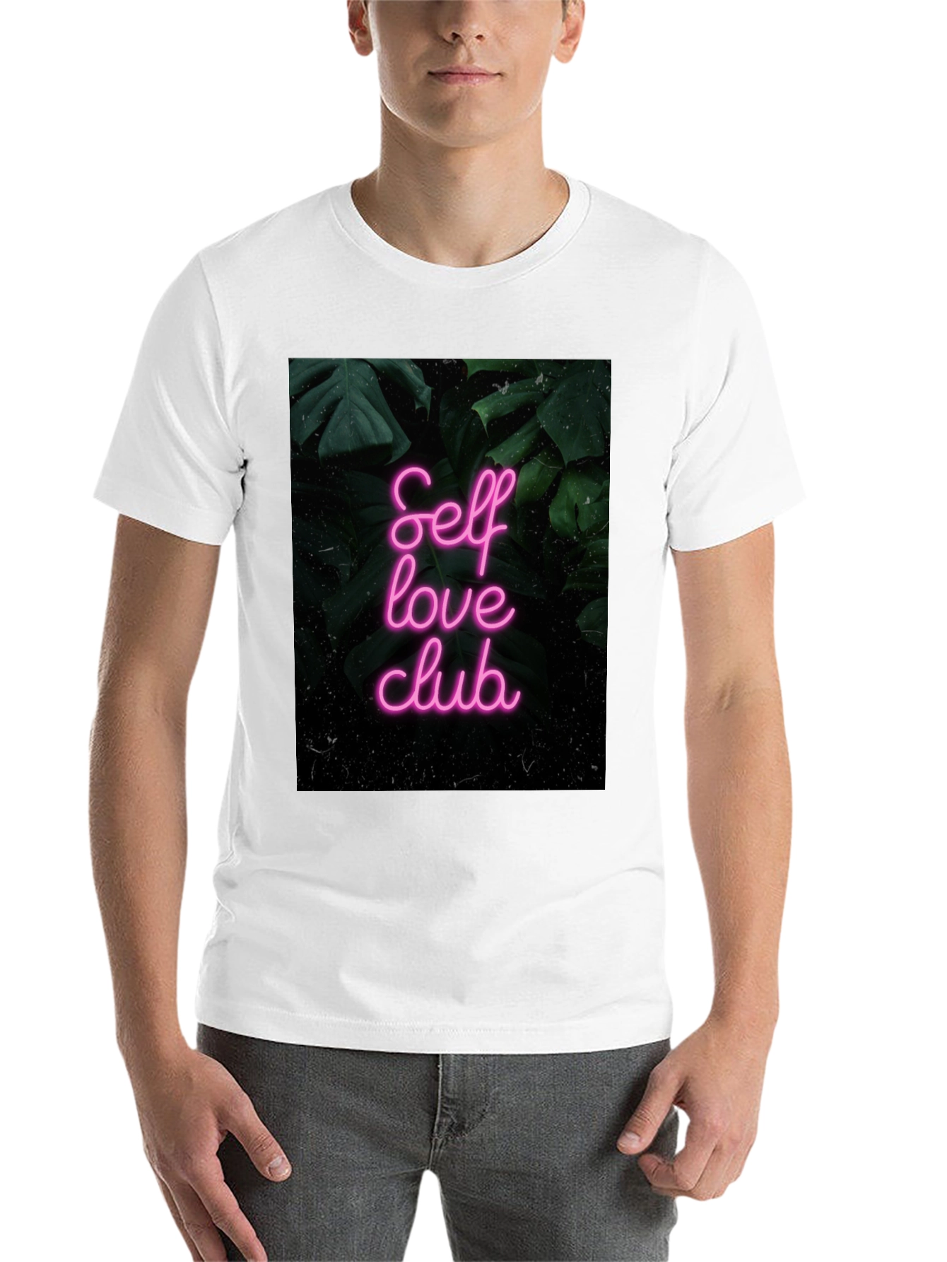 Black Self Love Club Graphic Tee - Black Cotton T-Shirt view 14