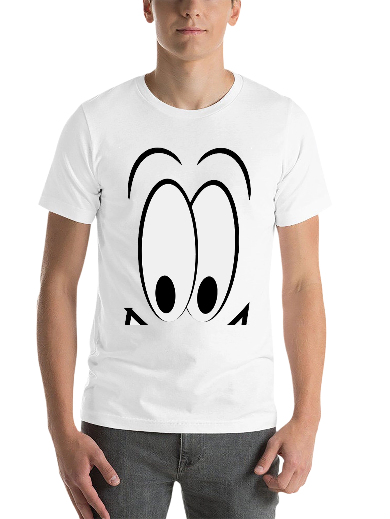 Black Cartoon Eyes Black T-Shirt view 14