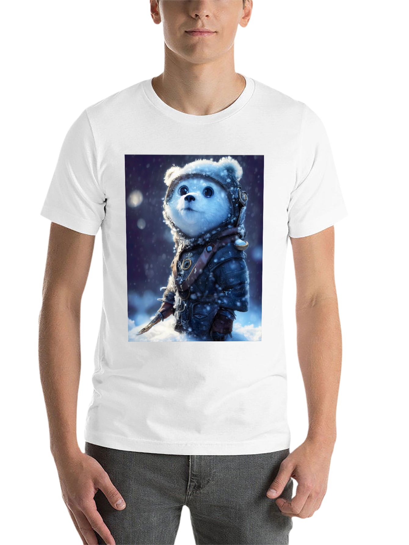 Black Bear Warrior T-Shirt - Snowy Adventure view 14