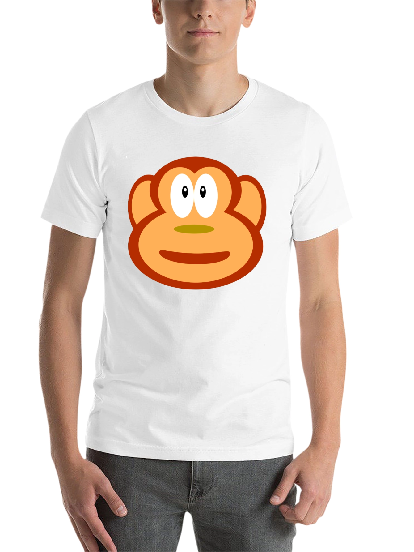Black Funny Monkey Face Graphic Black T-Shirt view 14
