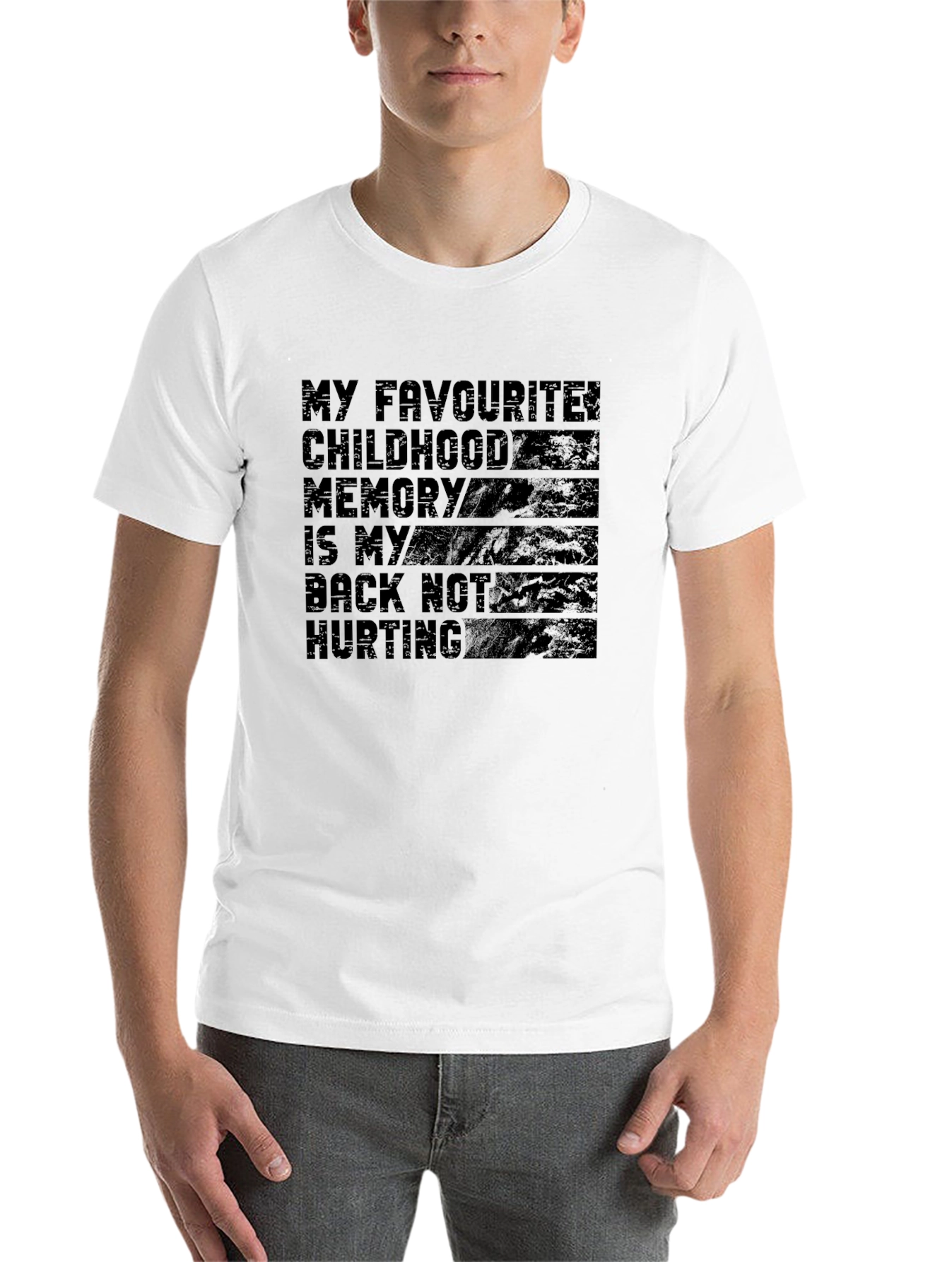 Black Funny Back Pain Childhood Memory T-Shirt view 14