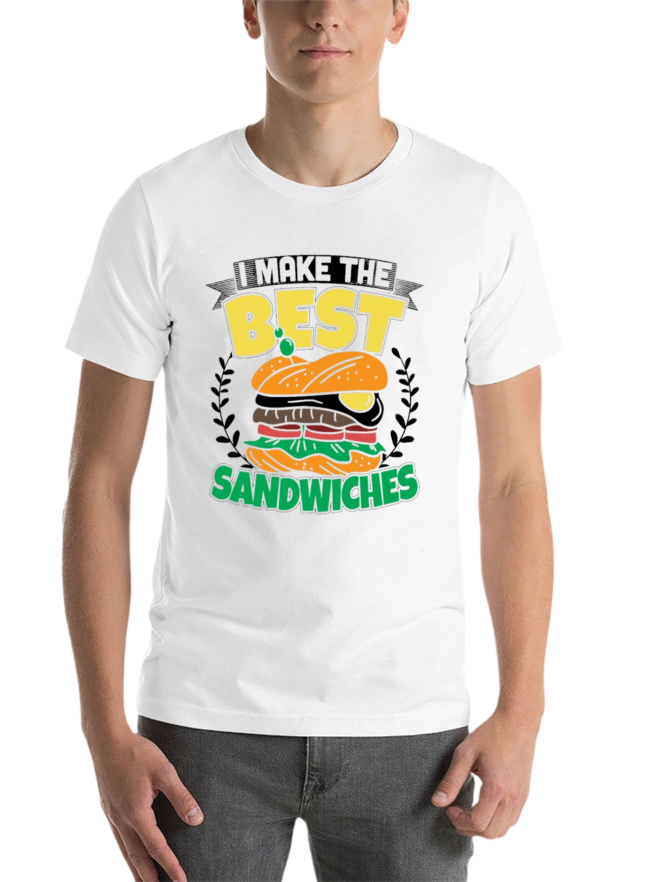 Black I Make the Best Sandwiches Black Graphic T-Shirt view 14
