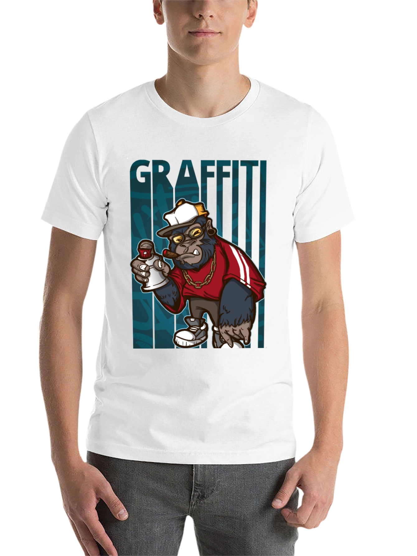 Black Graffiti Gorilla T-Shirt - Urban Style Tee view 14